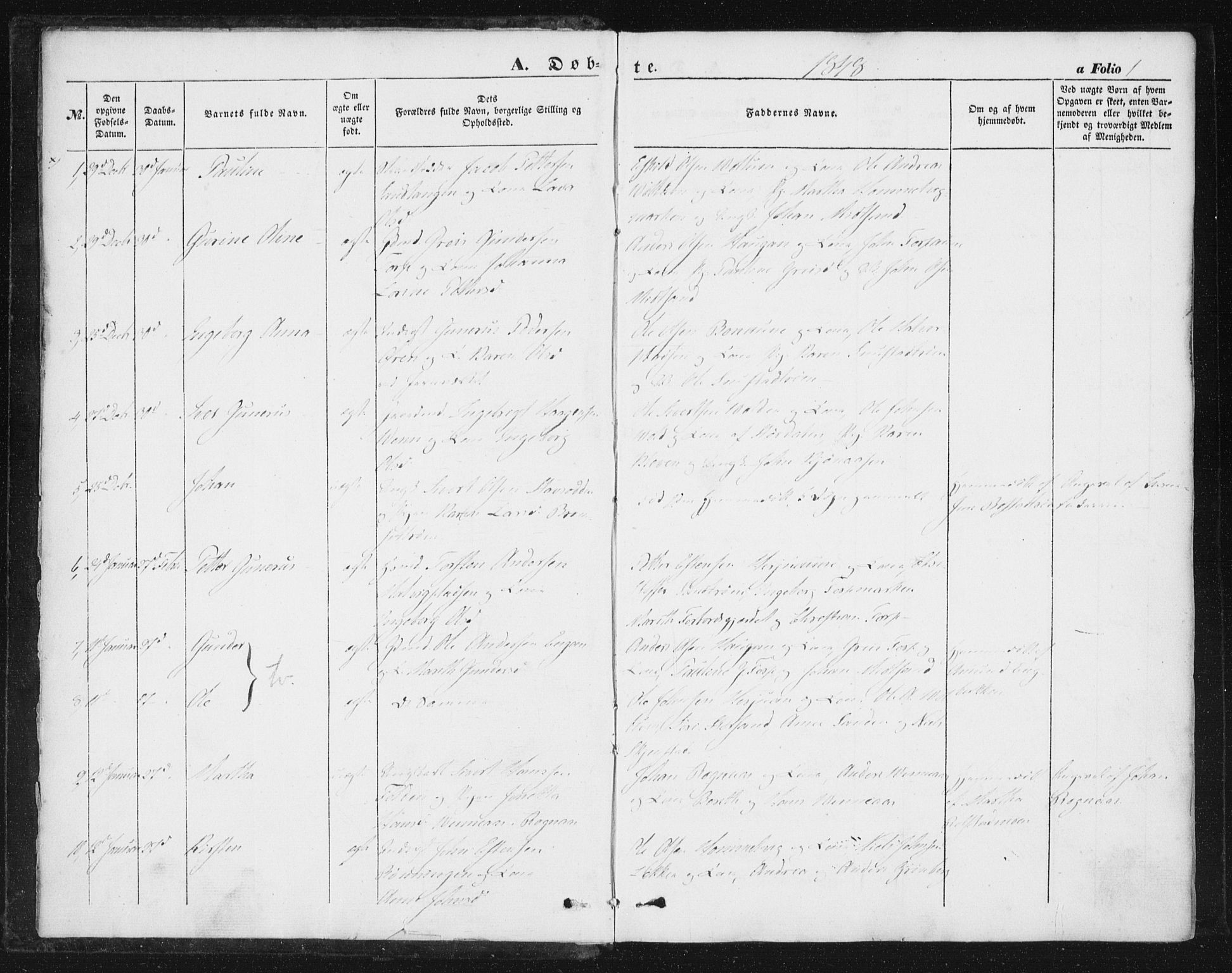 Ministerialprotokoller, klokkerbøker og fødselsregistre - Sør-Trøndelag, AV/SAT-A-1456/616/L0407: Ministerialbok nr. 616A04, 1848-1856, s. 1