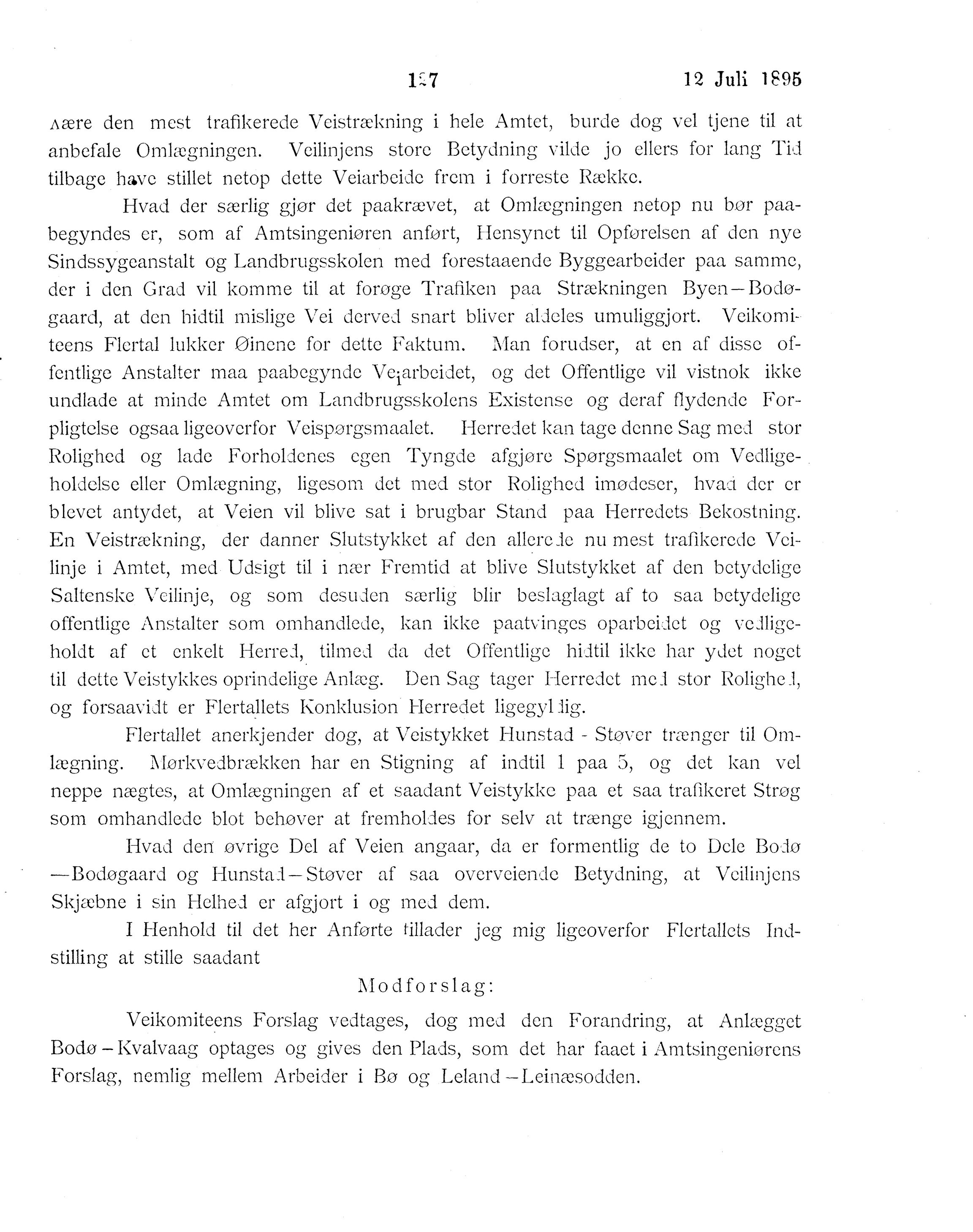 Nordland Fylkeskommune. Fylkestinget, AIN/NFK-17/176/A/Ac/L0018: Fylkestingsforhandlinger 1895, 1895