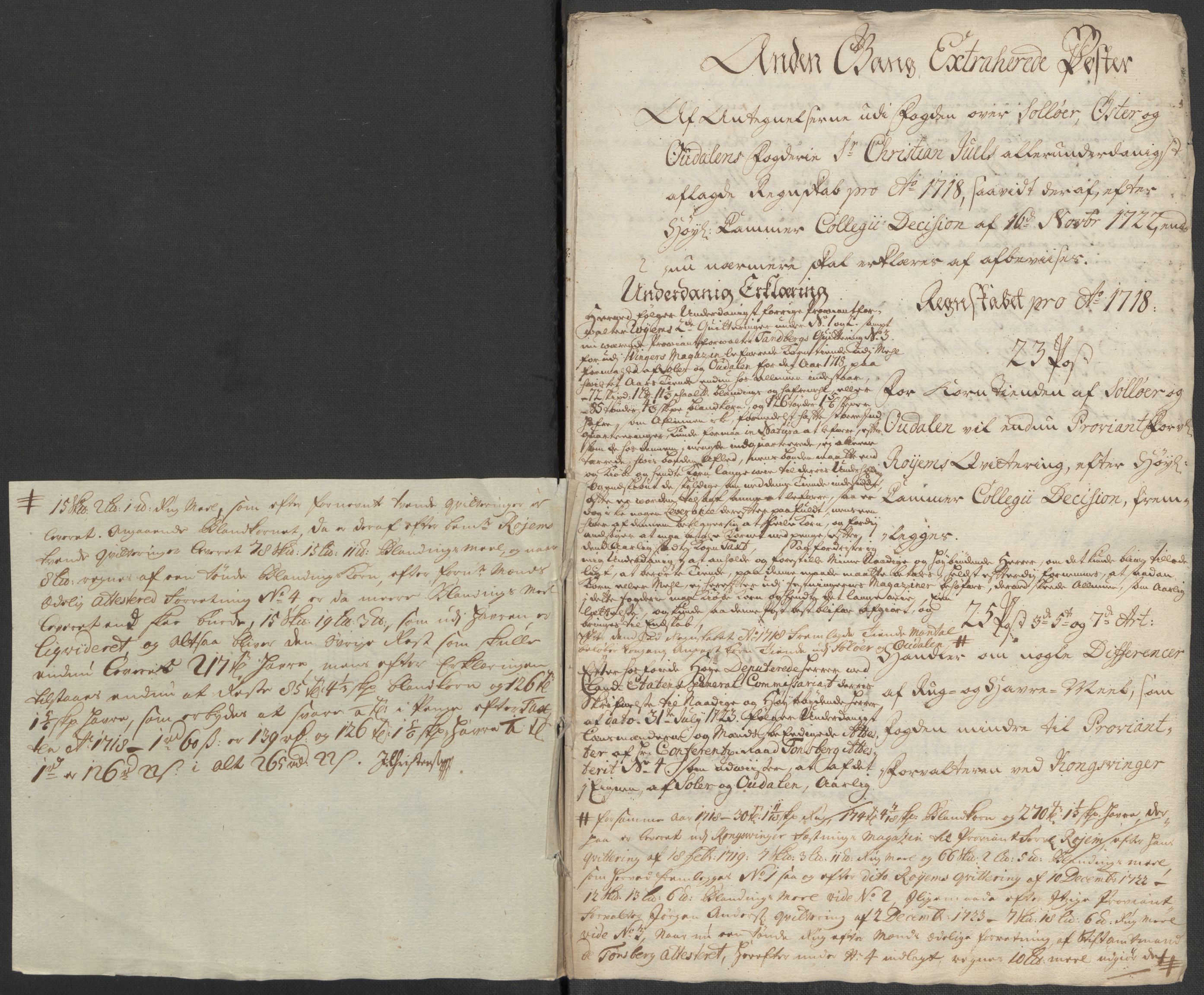 Rentekammeret inntil 1814, Reviderte regnskaper, Fogderegnskap, RA/EA-4092/R13/L0857: Fogderegnskap Solør, Odal og Østerdal, 1718, s. 541