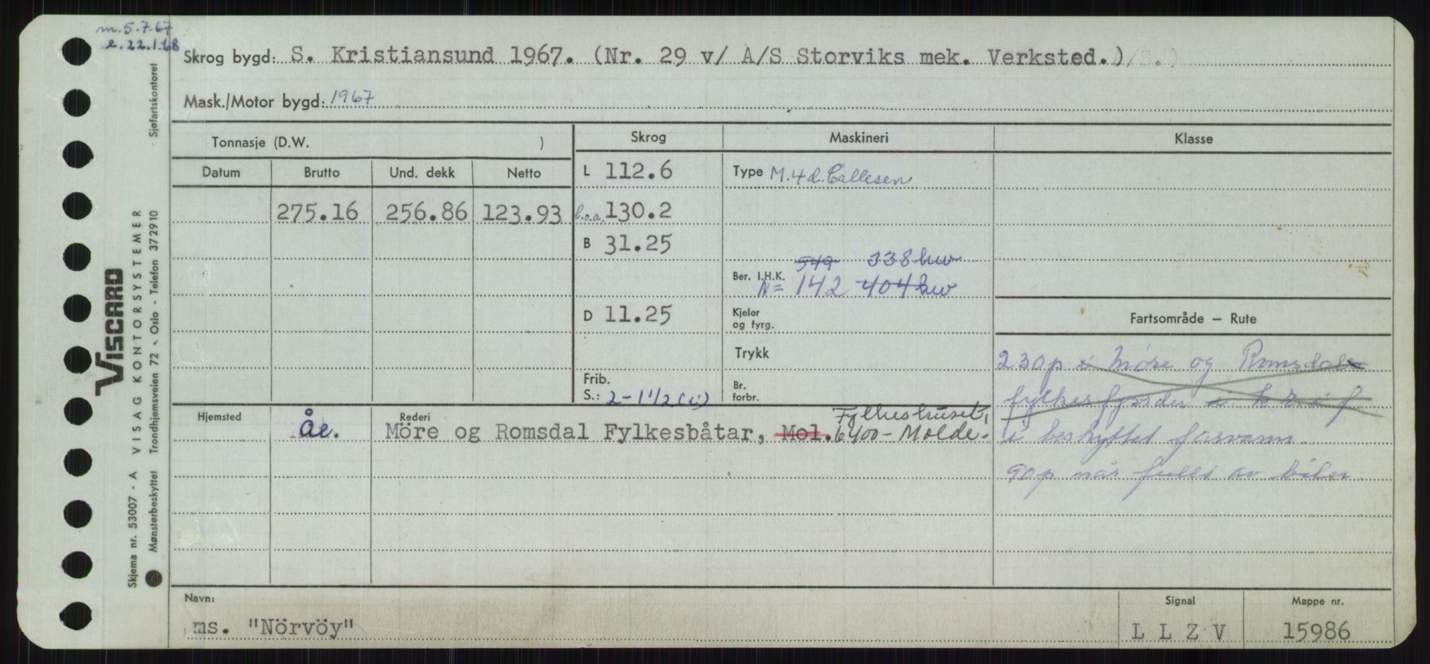 Sjøfartsdirektoratet med forløpere, Skipsmålingen, RA/S-1627/H/Ha/L0004/0001: Fartøy, Mas-R / Fartøy, Mas-Odd, s. 953