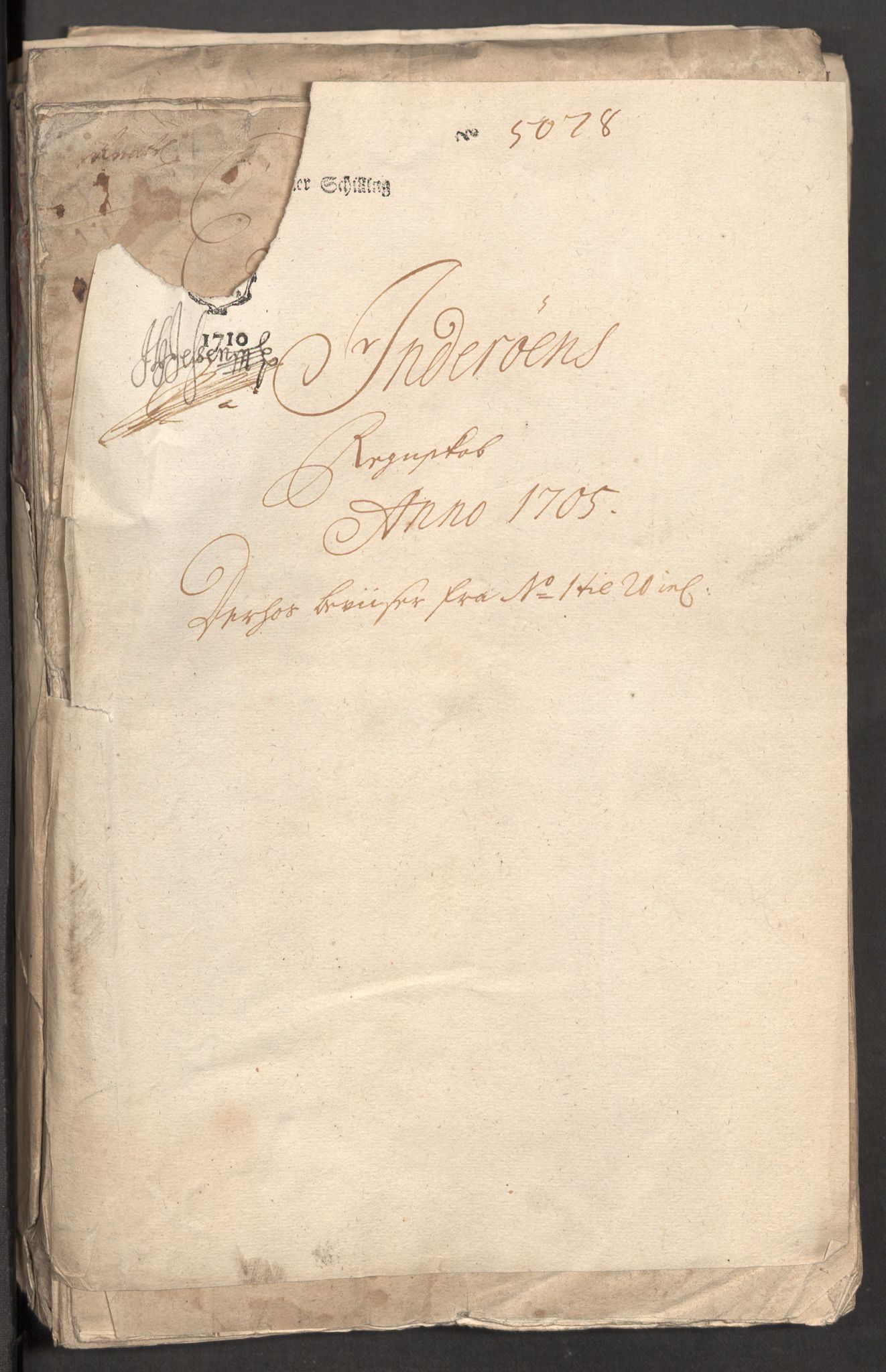 Rentekammeret inntil 1814, Reviderte regnskaper, Fogderegnskap, AV/RA-EA-4092/R63/L4314: Fogderegnskap Inderøy, 1705, s. 3