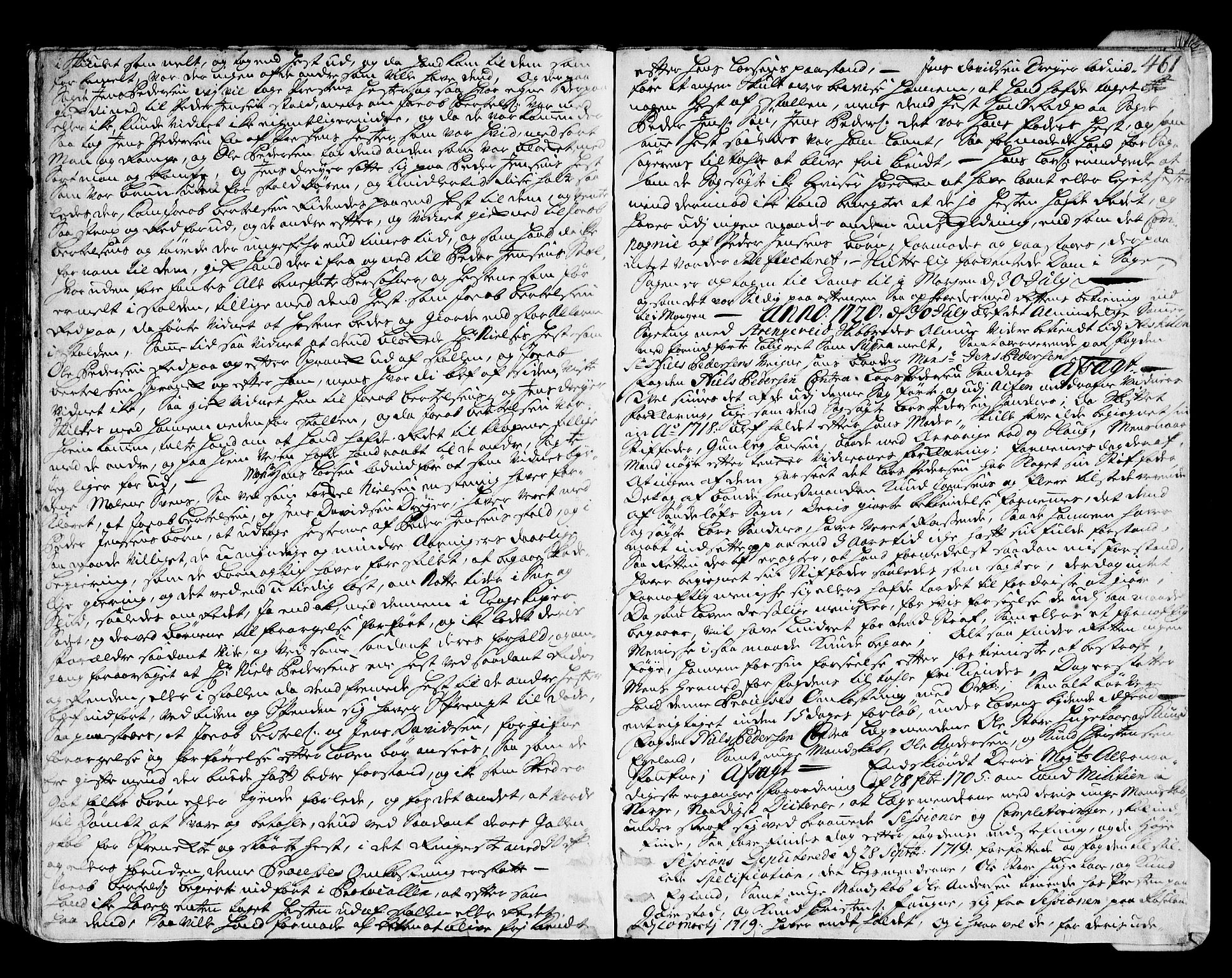 Nedenes sorenskriveri før 1824, SAK/1221-0007/F/Fa/L0018: Tingbok med register nr 13, 1717-1720, s. 460b-461a