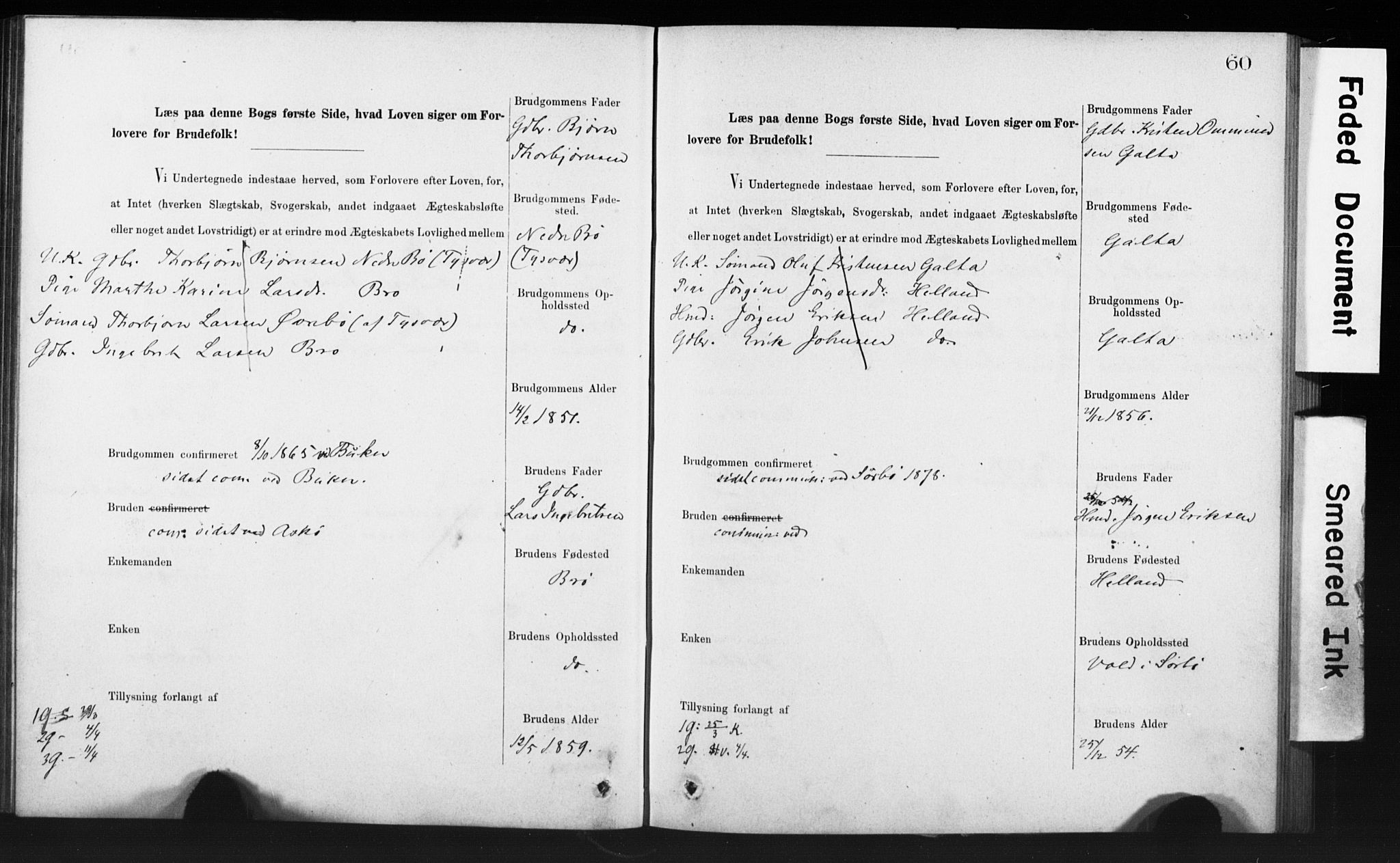 Rennesøy sokneprestkontor, AV/SAST-A -101827/I/Ie/L0001: Lysningsprotokoll nr. 1, 1873-1898, s. 60