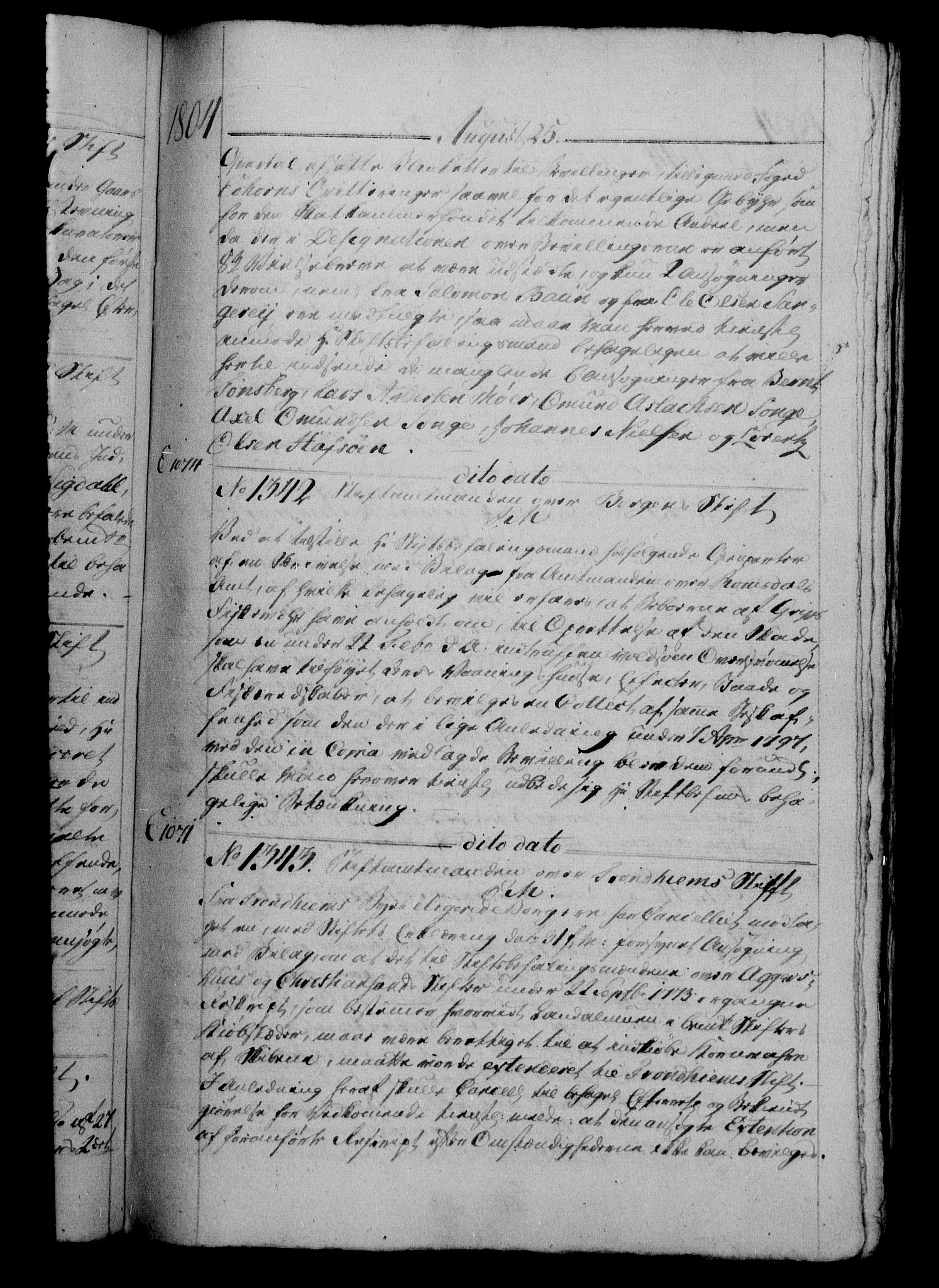 Danske Kanselli 1800-1814, AV/RA-EA-3024/H/Hg/Hga/Hgaa/L0010: Brevbok, 1804