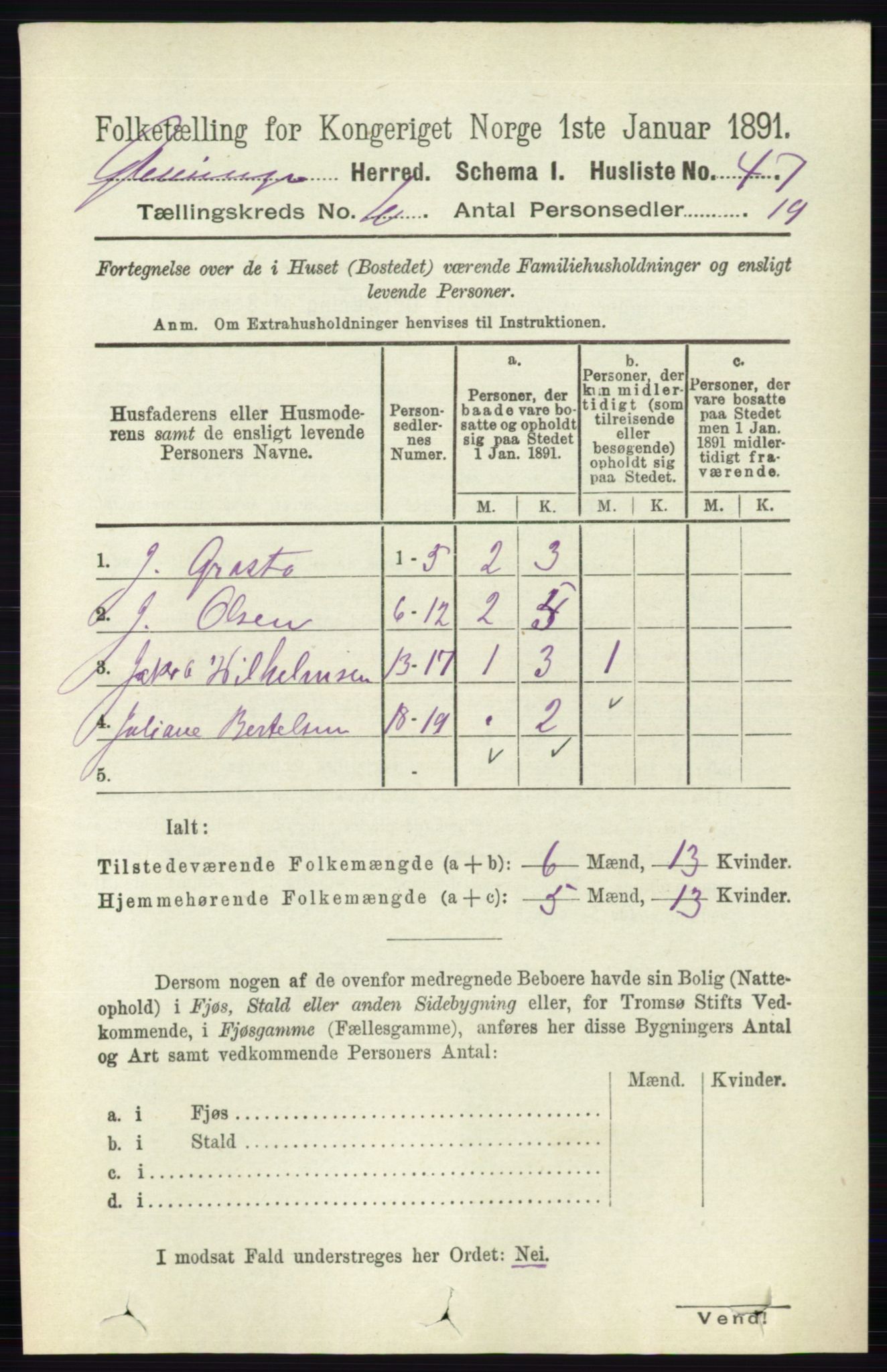 RA, Folketelling 1891 for 0132 Glemmen herred, 1891, s. 9947