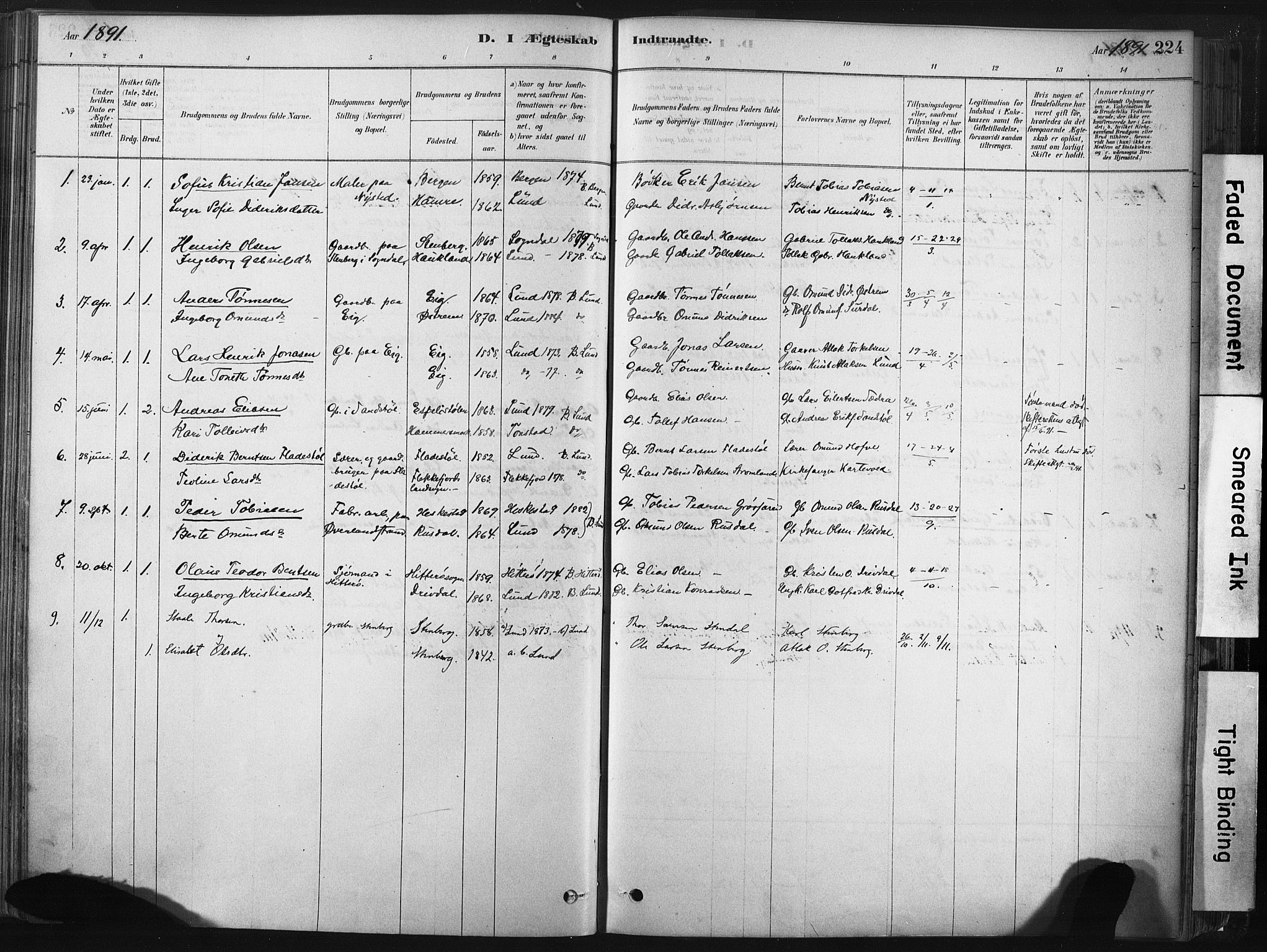 Lund sokneprestkontor, AV/SAST-A-101809/S06/L0011: Ministerialbok nr. A 10, 1877-1904, s. 224