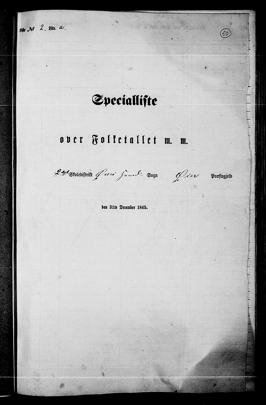 RA, Folketelling 1865 for 0521P Øyer prestegjeld, 1865, s. 45