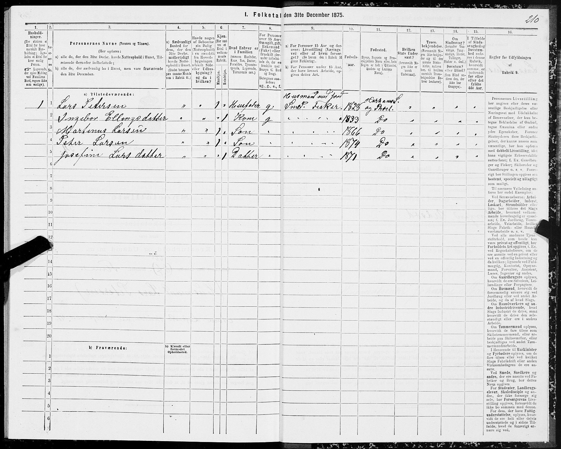 SAT, Folketelling 1875 for 1534P Haram prestegjeld, 1875, s. 1210