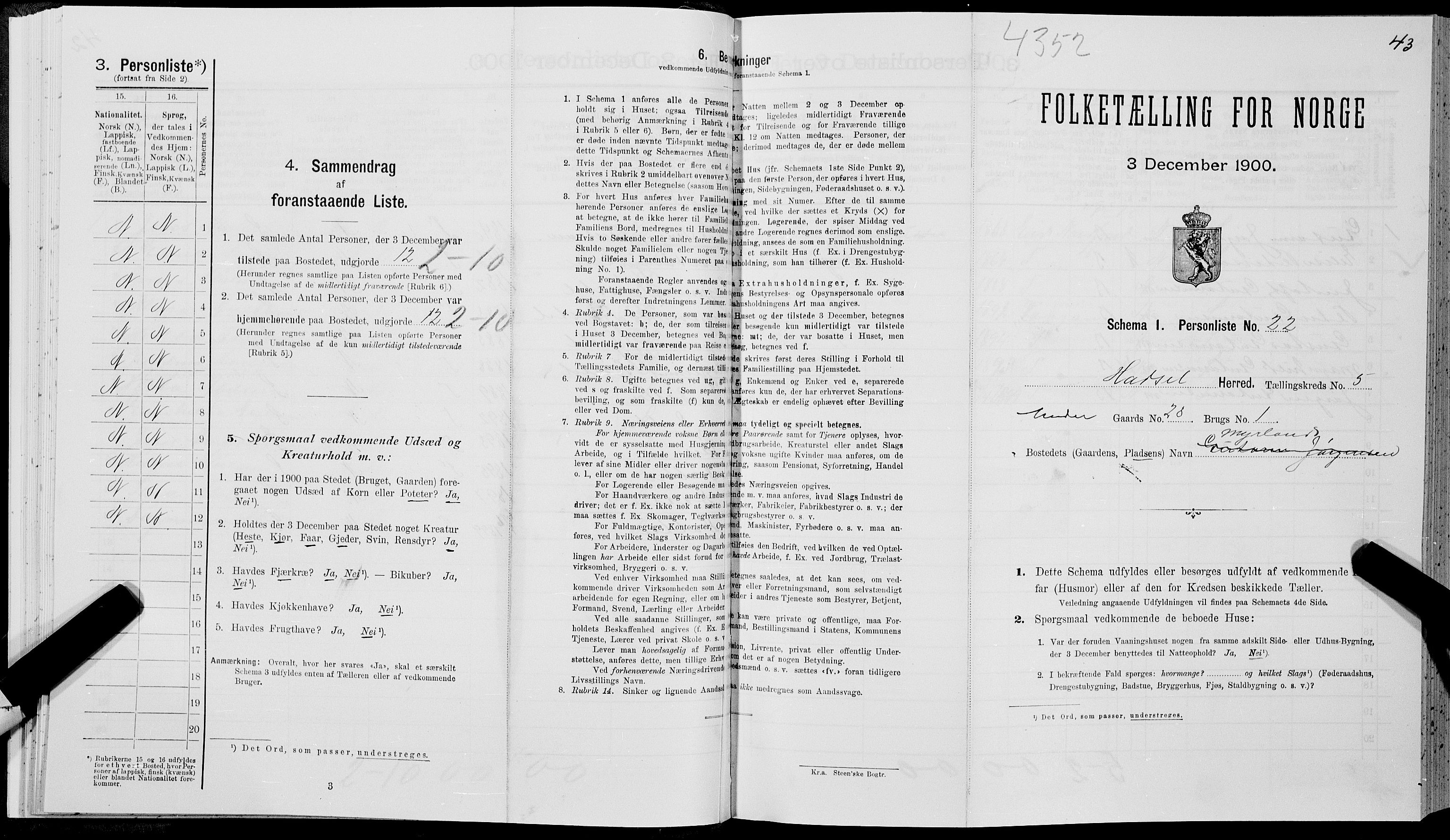 SAT, Folketelling 1900 for 1866 Hadsel herred, 1900, s. 507