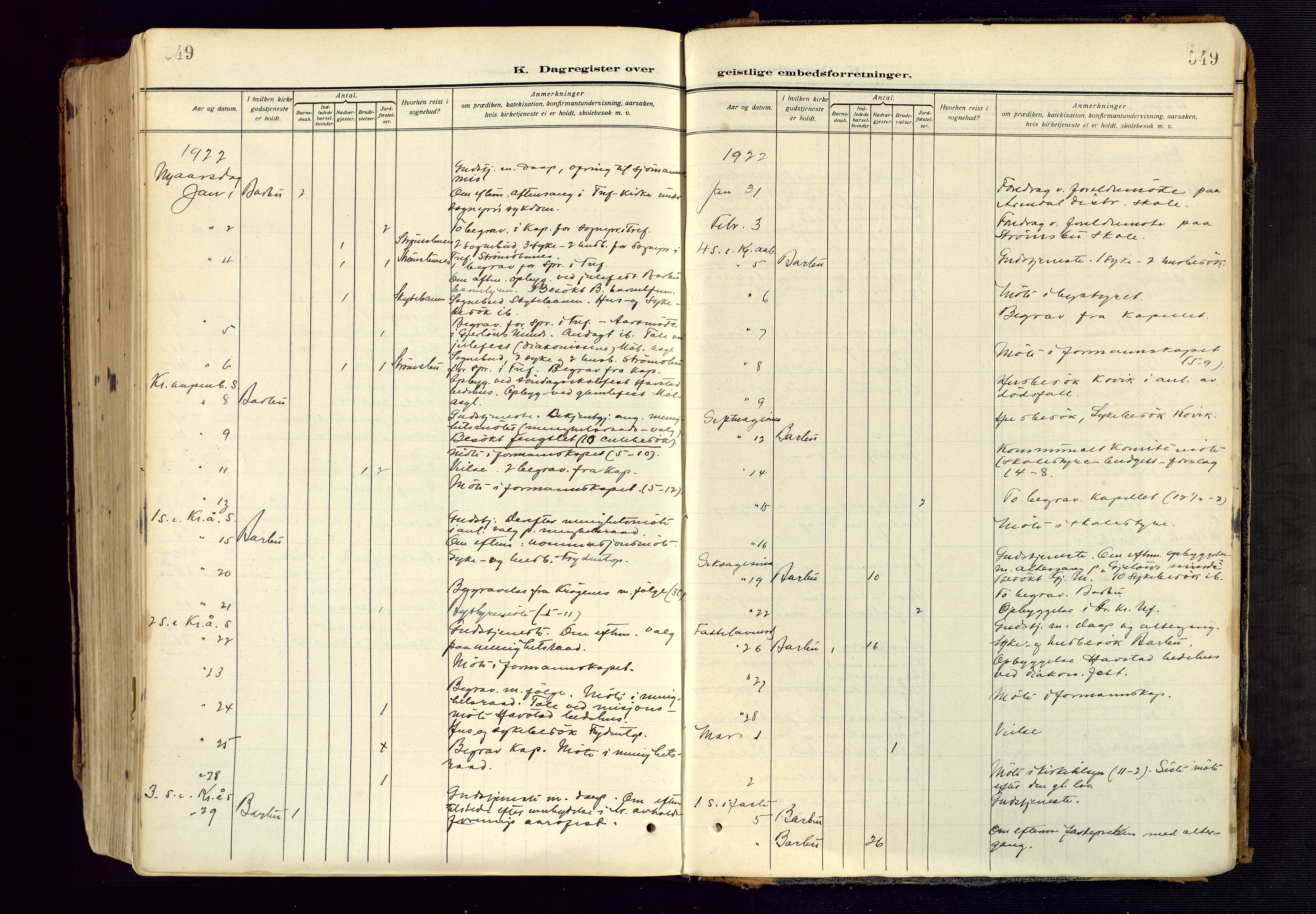 Barbu sokneprestkontor, AV/SAK-1111-0003/F/Fa/L0006: Ministerialbok nr. A 6, 1910-1929, s. 549