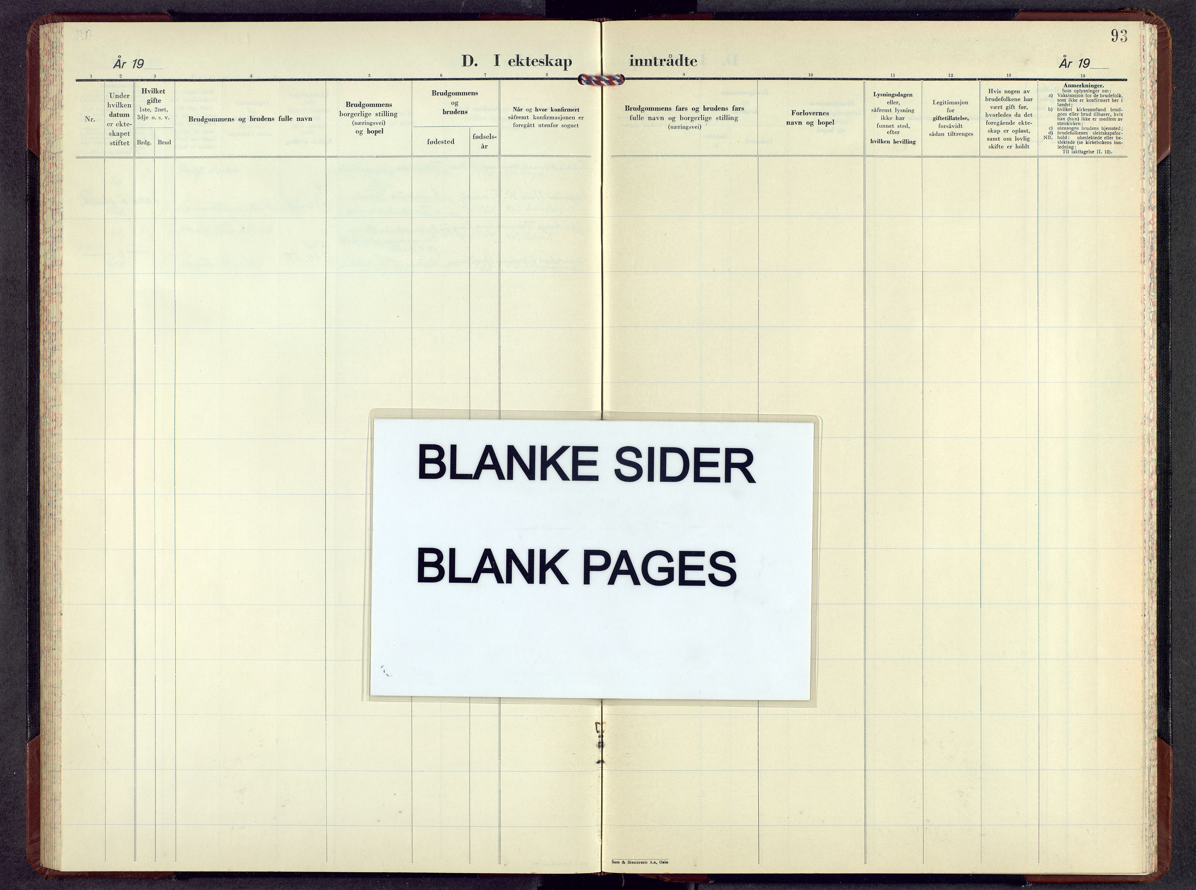 Sør-Odal prestekontor, AV/SAH-PREST-030/H/Ha/Hab/L0018: Klokkerbok nr. 18, 1953-1972, s. 93