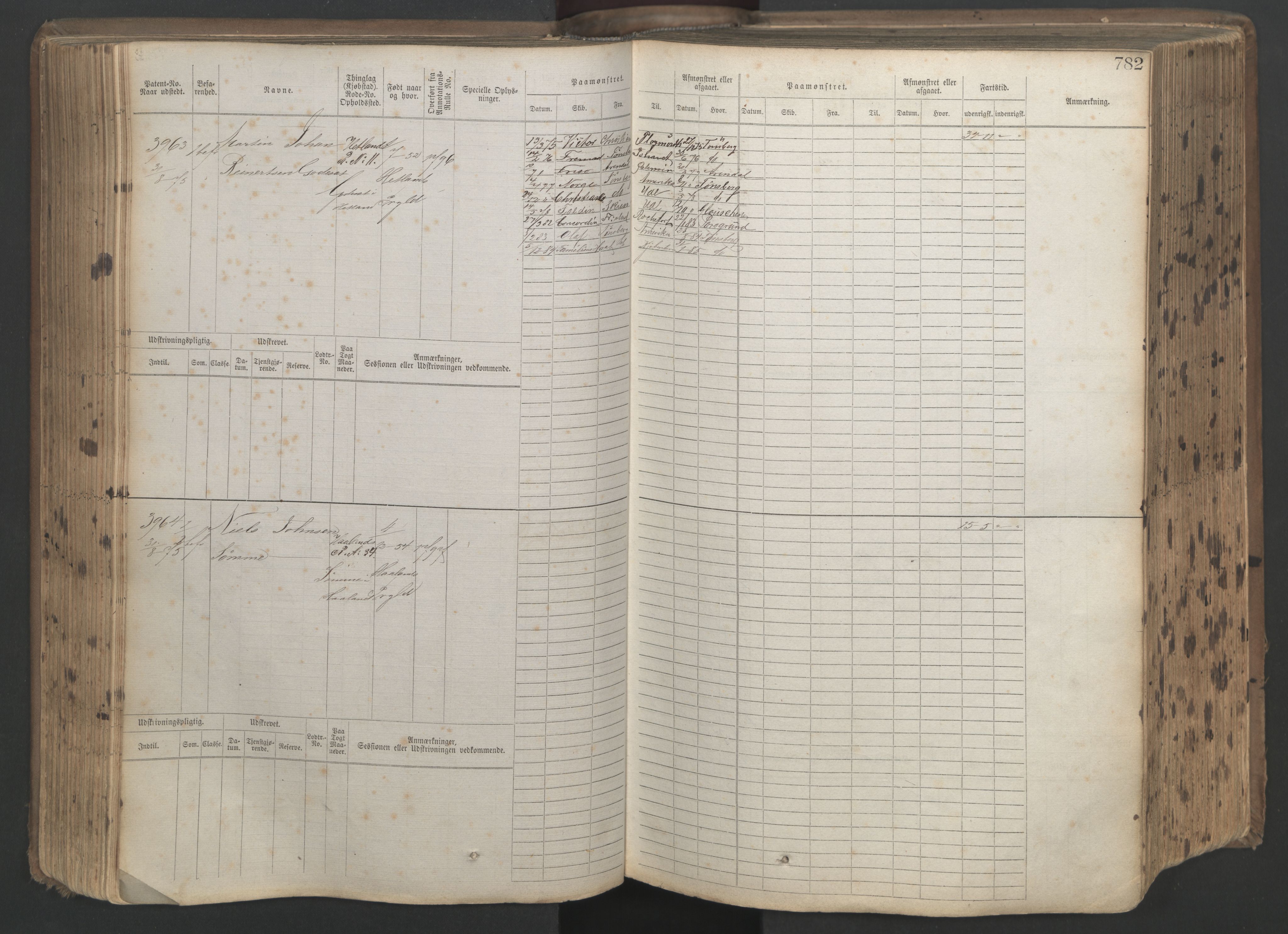 Stavanger sjømannskontor, AV/SAST-A-102006/F/Fb/Fbb/L0019: Sjøfartshovedrulle patnentnr. 3603-4803 (dublett), 1875, s. 185