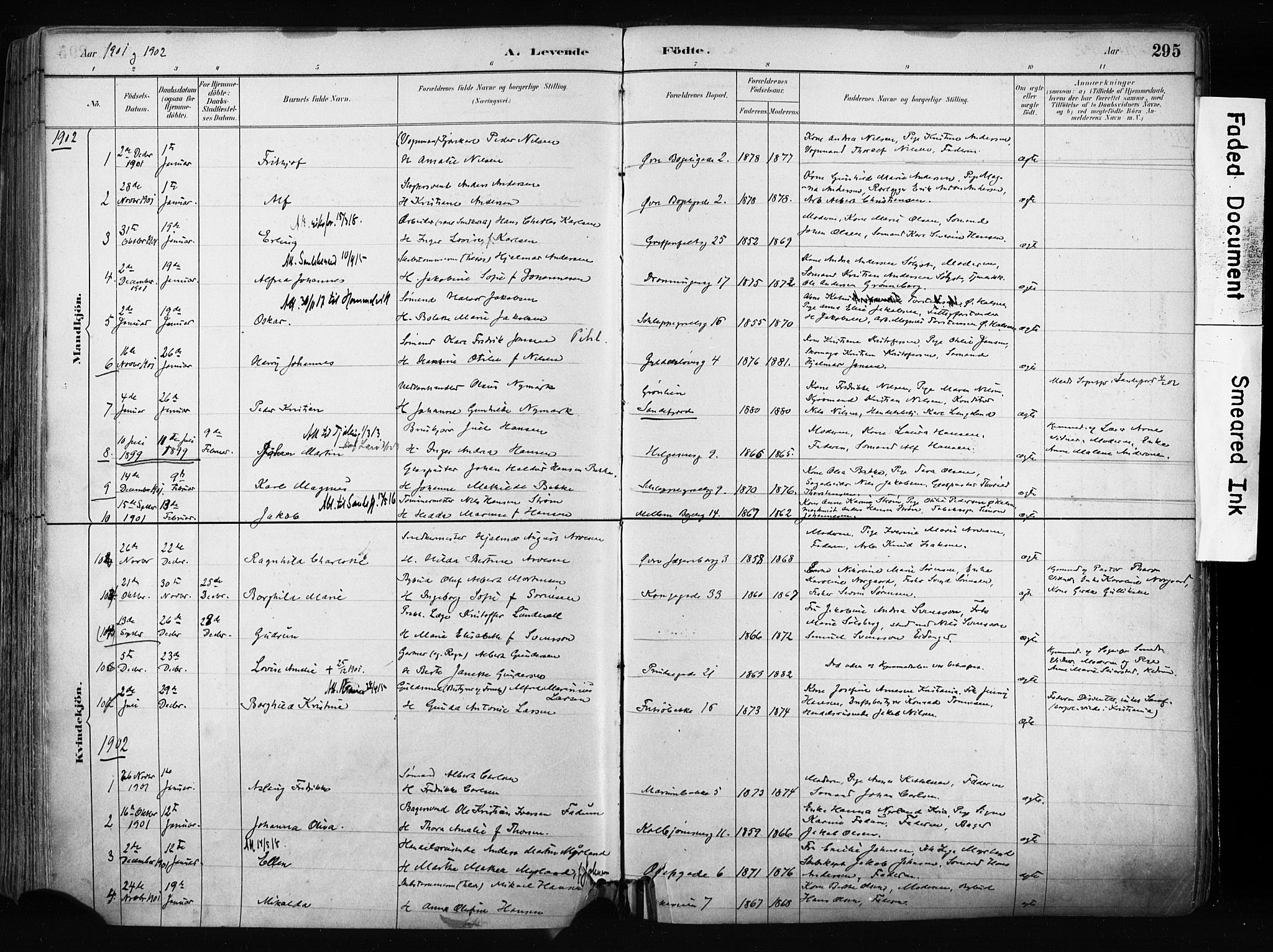 Larvik kirkebøker, AV/SAKO-A-352/F/Fa/L0009: Ministerialbok nr. I 9, 1884-1904, s. 295