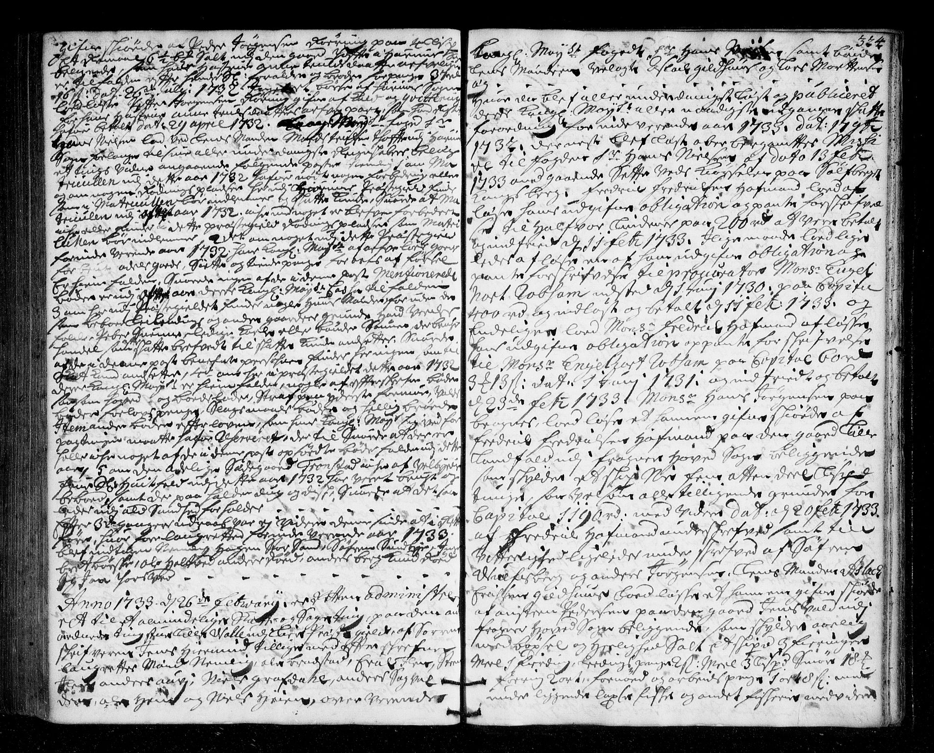 Lier, Røyken og Hurum sorenskriveri, SAKO/A-89/F/Fa/L0046: Tingbok, 1729-1733, s. 324
