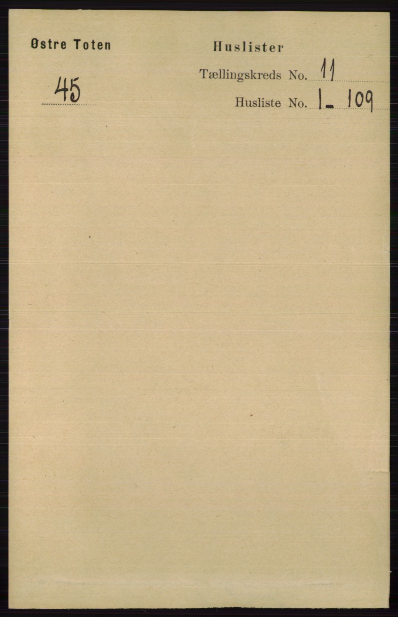 RA, Folketelling 1891 for 0528 Østre Toten herred, 1891, s. 6808