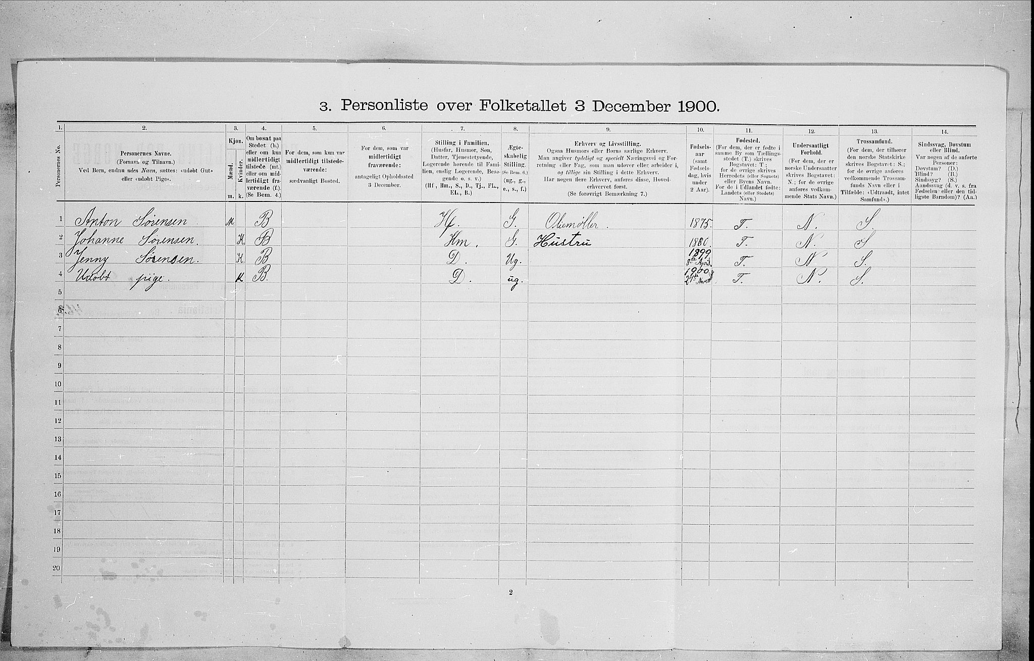 SAO, Folketelling 1900 for 0301 Kristiania kjøpstad, 1900, s. 63484