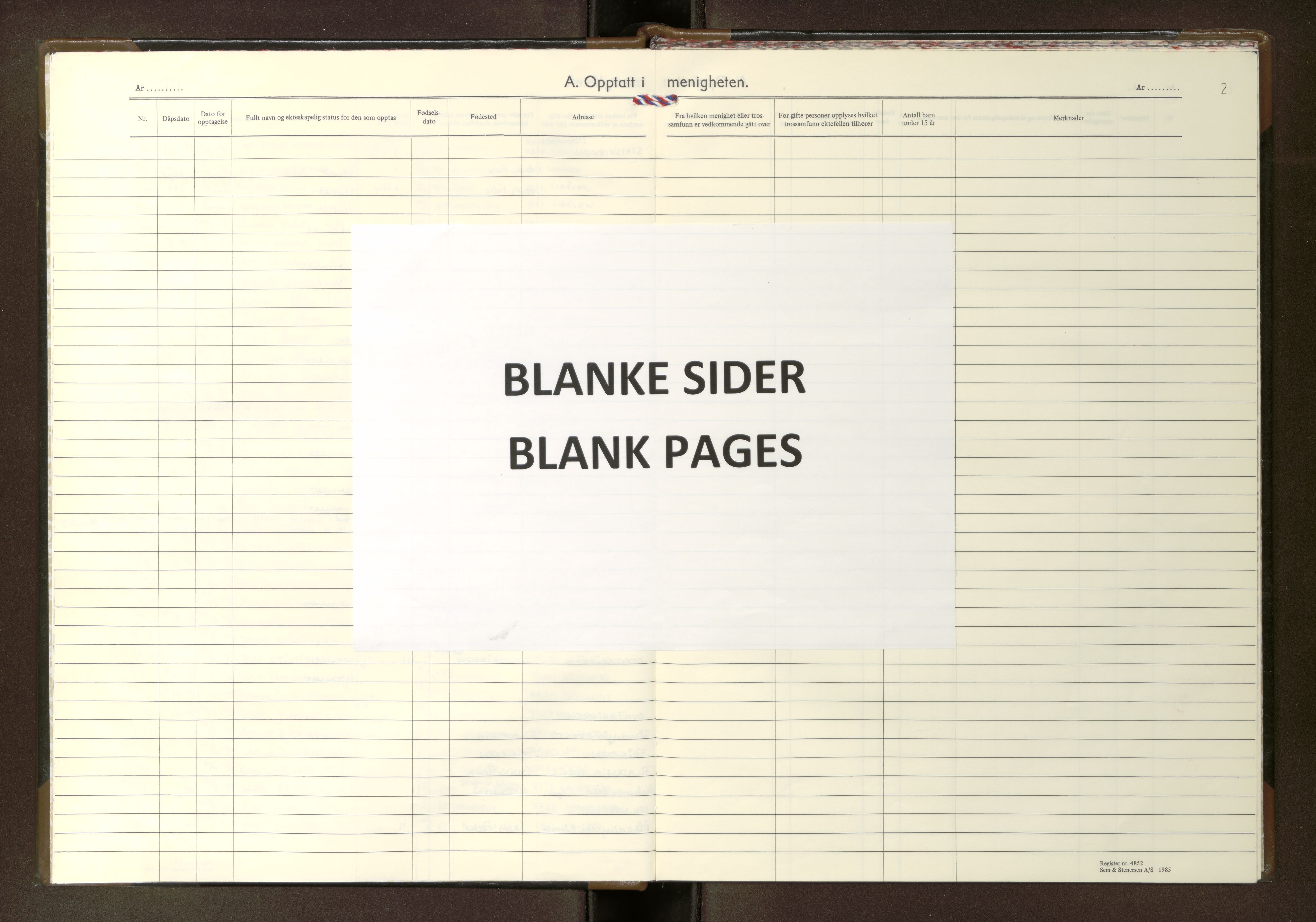 Ministerialprotokoller, klokkerbøker og fødselsregistre - Nord-Trøndelag, AV/SAT-A-1458/768/L0585: Dissenterprotokoll nr. 768---, 1991-1996, s. 2