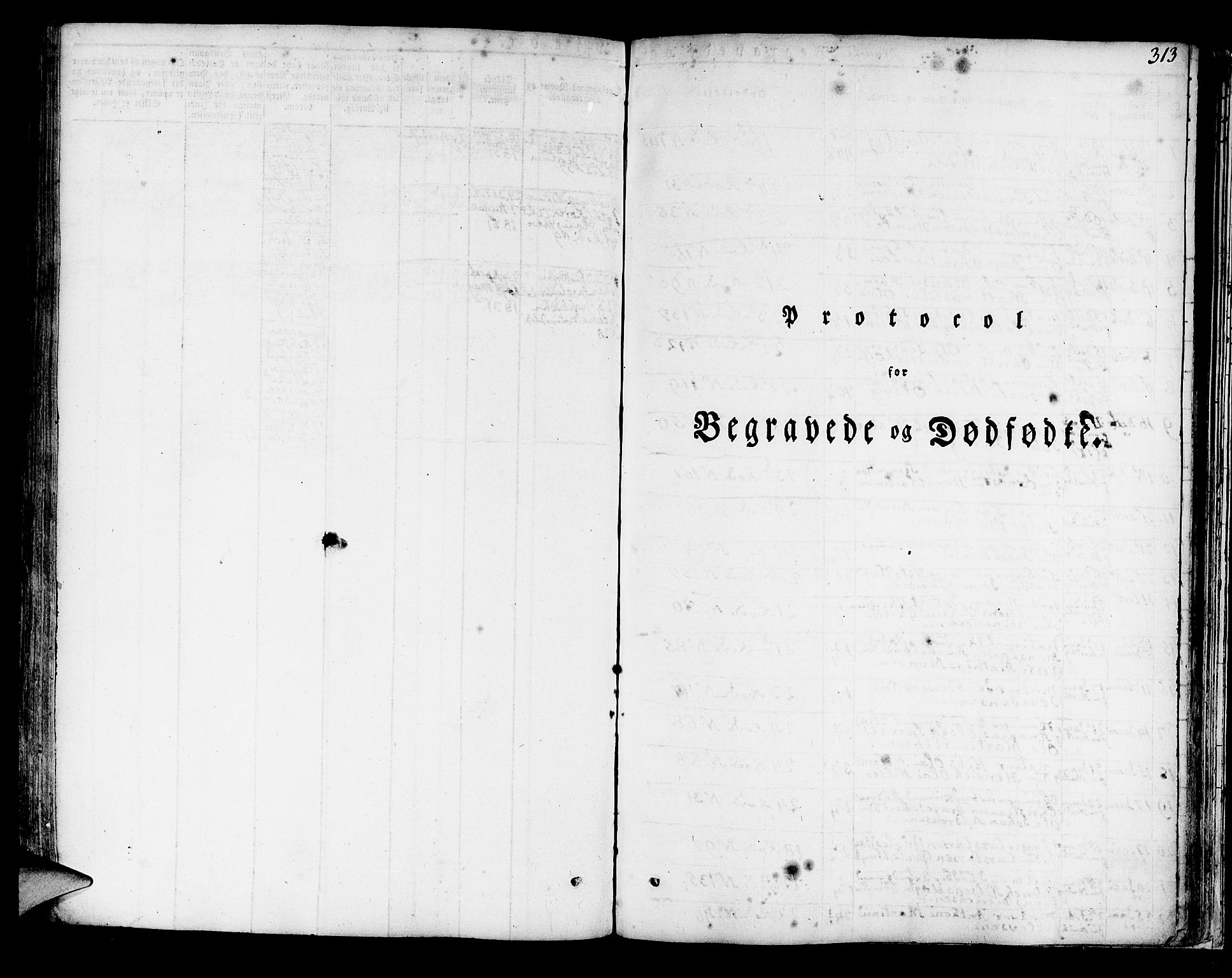Korskirken sokneprestembete, SAB/A-76101/H/Hab: Klokkerbok nr. A 3, 1821-1831, s. 313