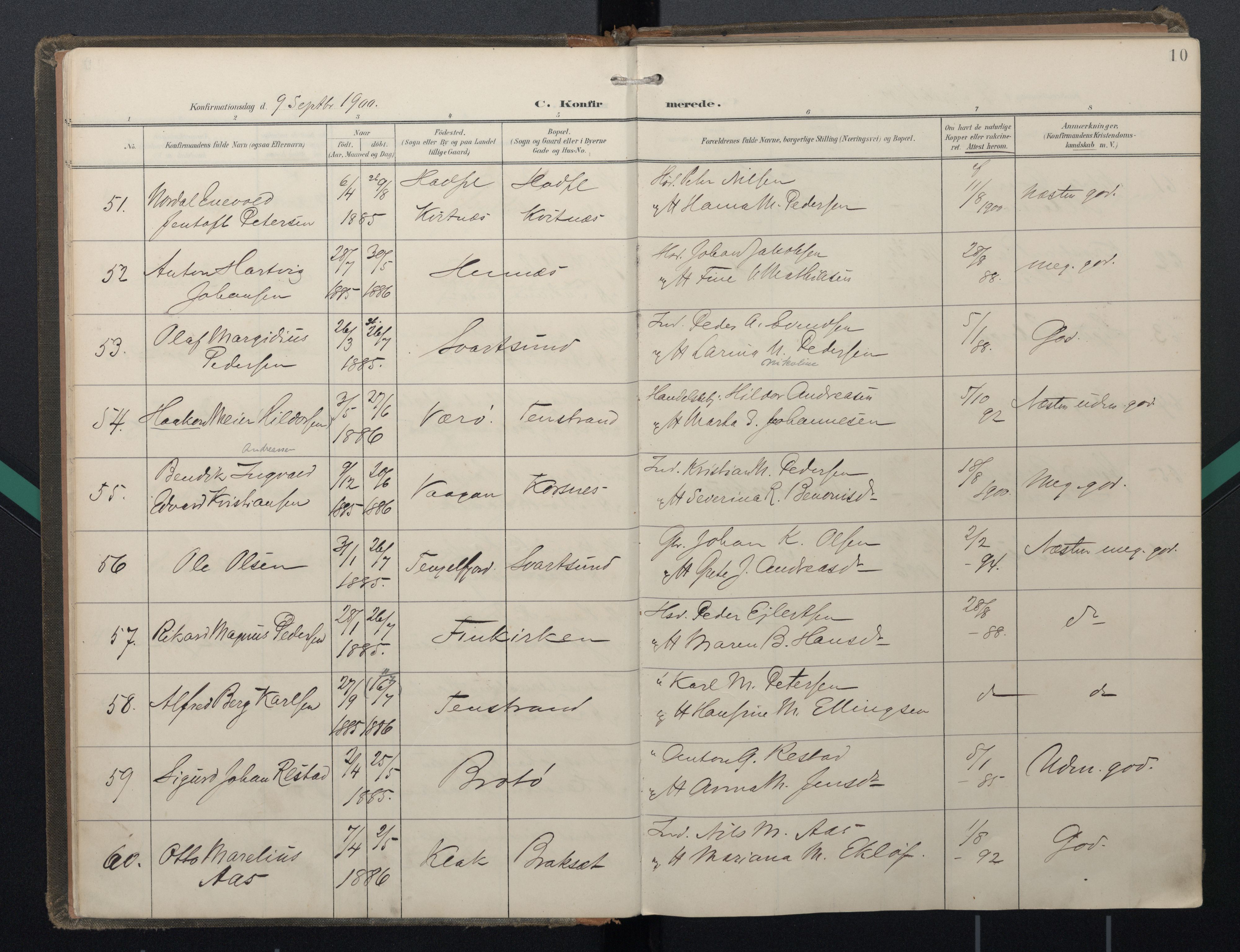 Ministerialprotokoller, klokkerbøker og fødselsregistre - Nordland, AV/SAT-A-1459/888/L1247: Ministerialbok nr. 888A13, 1900-1911, s. 10