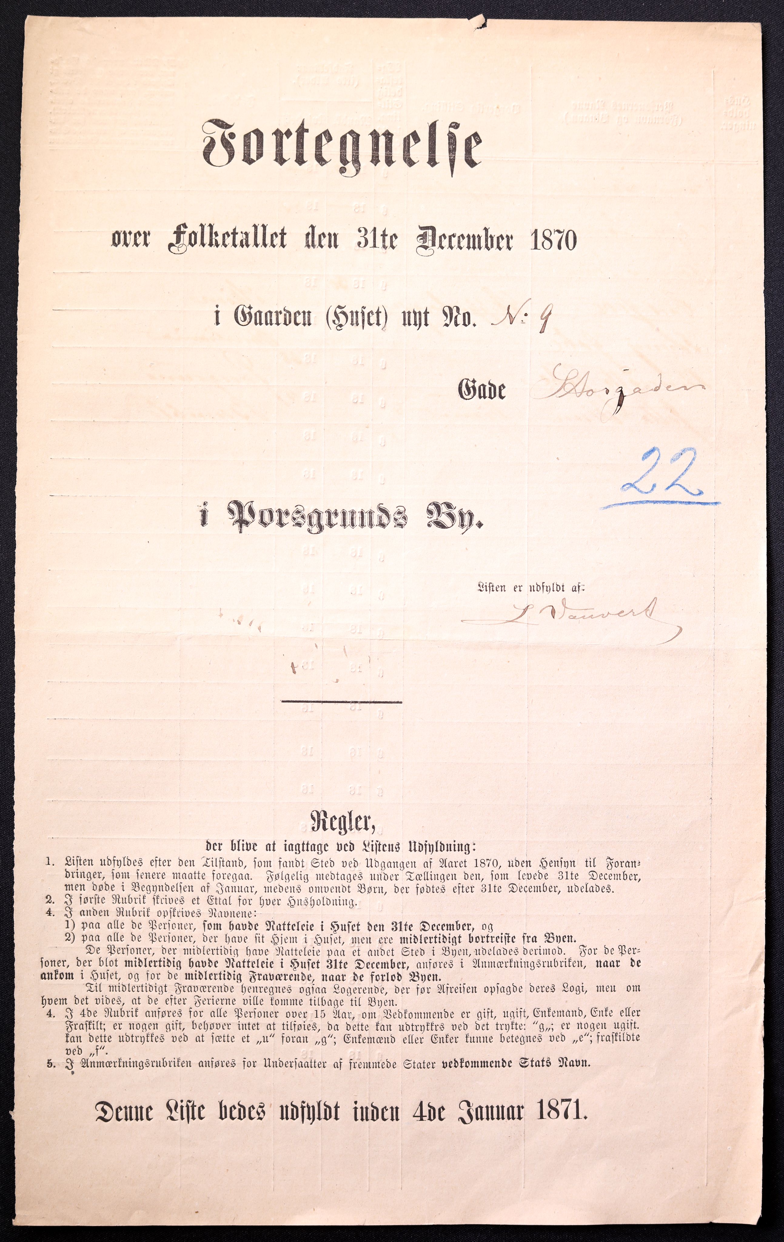 RA, Folketelling 1870 for 0805 Porsgrunn kjøpstad, 1870, s. 265