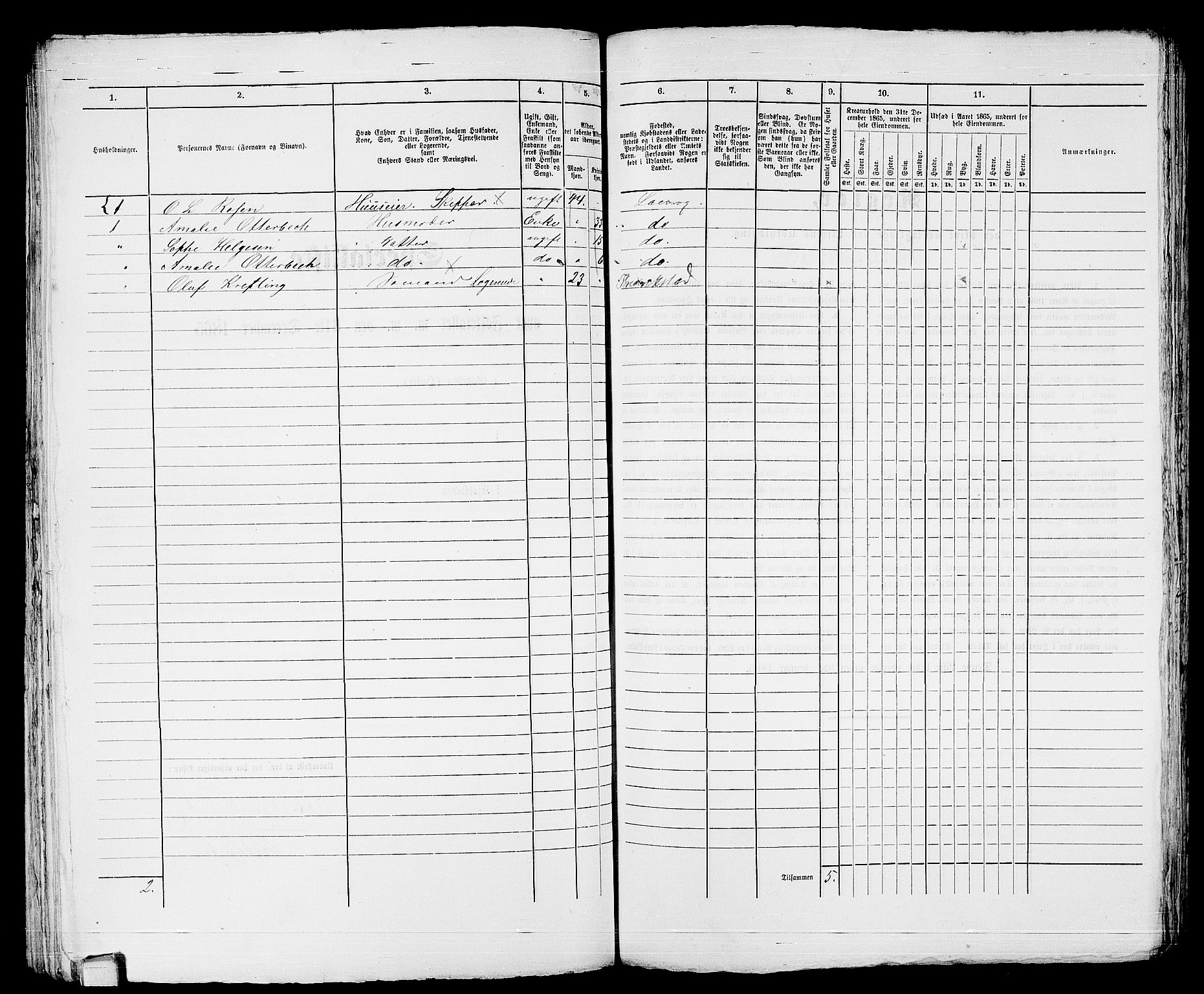 RA, Folketelling 1865 for 0707P Larvik prestegjeld, 1865, s. 148