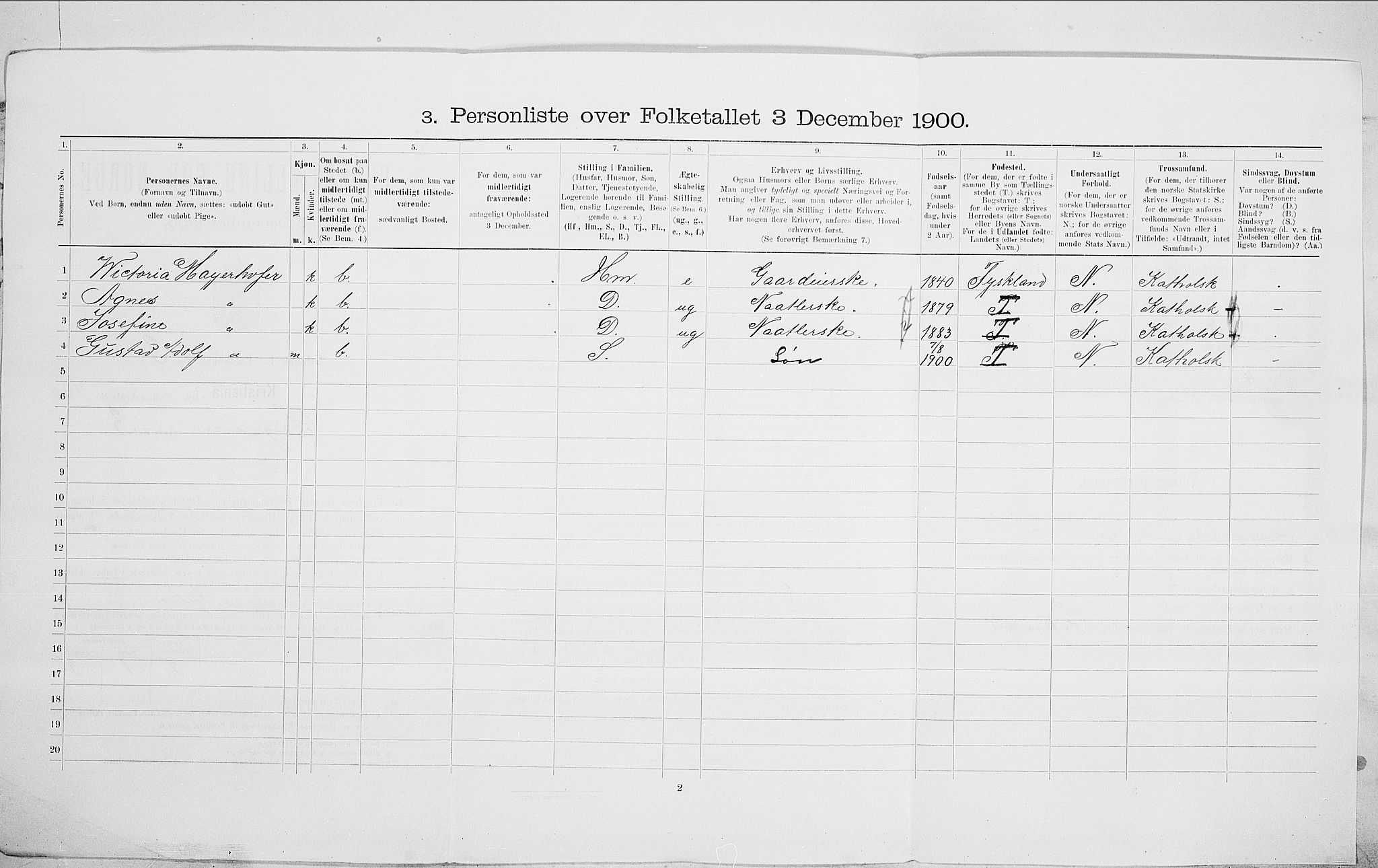 SAO, Folketelling 1900 for 0301 Kristiania kjøpstad, 1900, s. 77724