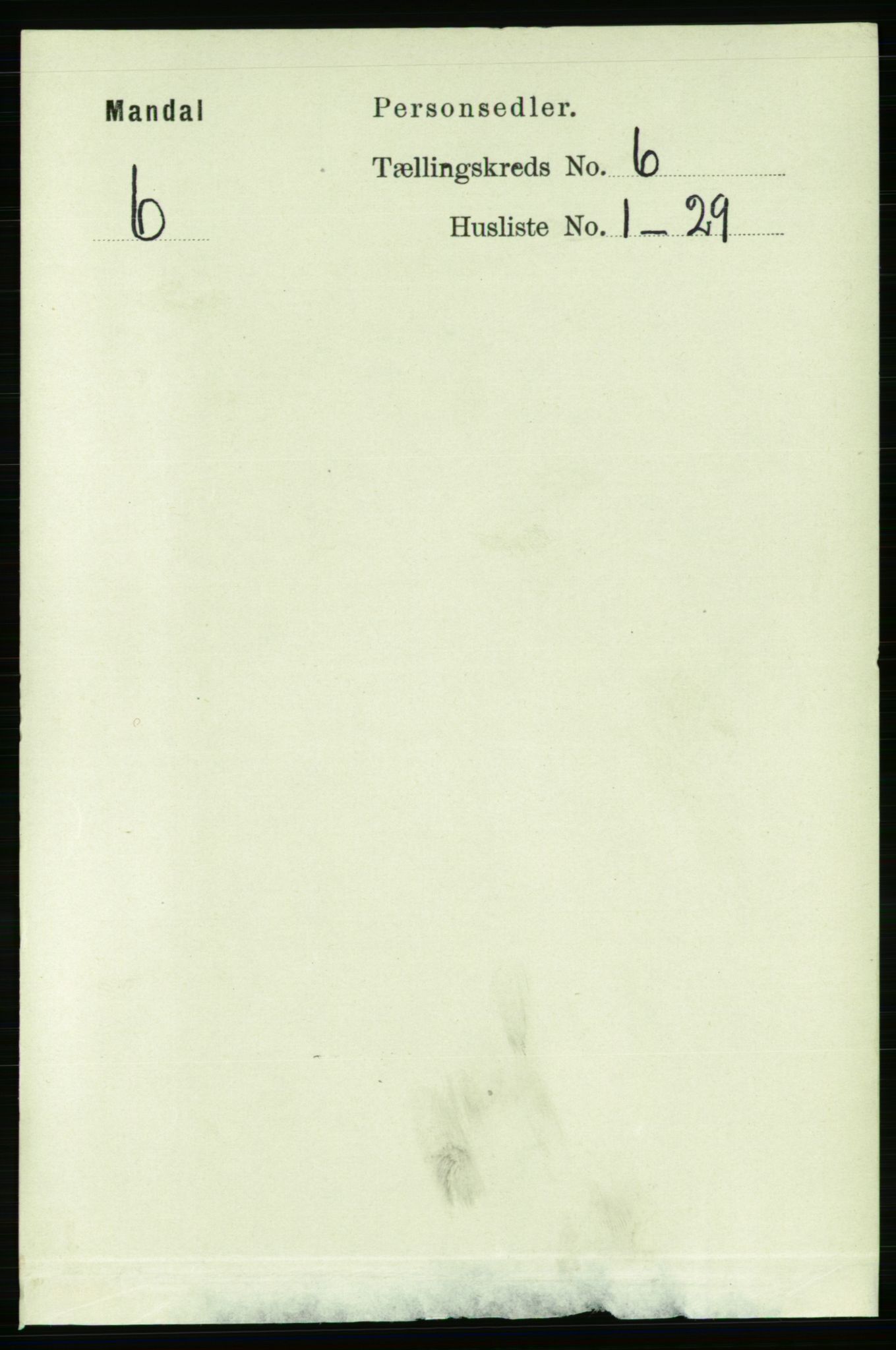 RA, Folketelling 1891 for 1002 Mandal ladested, 1891, s. 2050