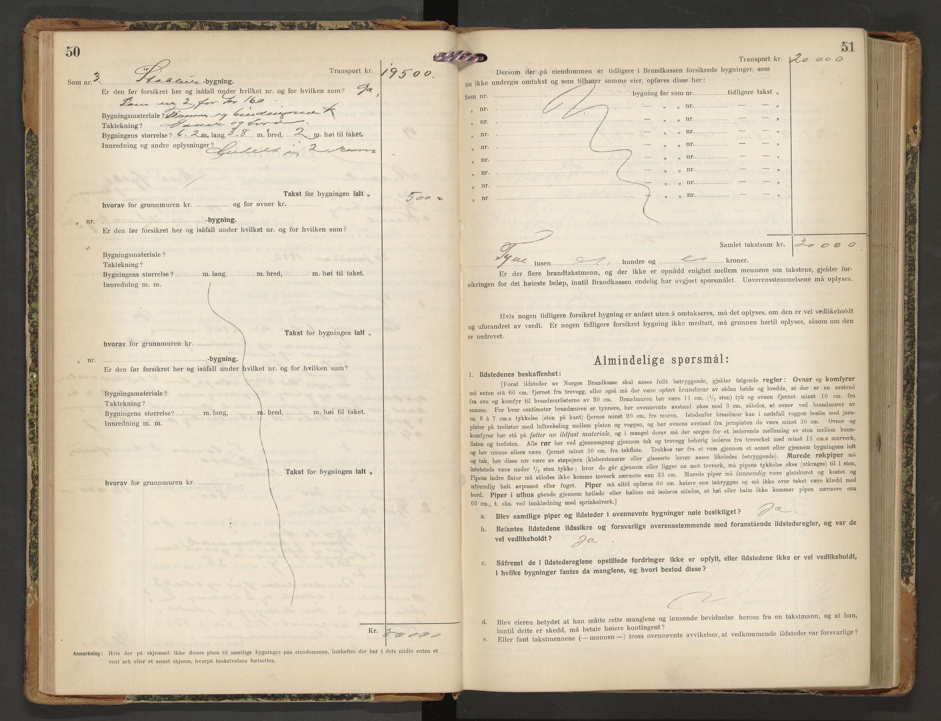 Norges Brannkasse Nesset, AV/SAT-A-5501/F/Fb/L0003: Branntakstprotokoll, 1919-1932, s. 50-51