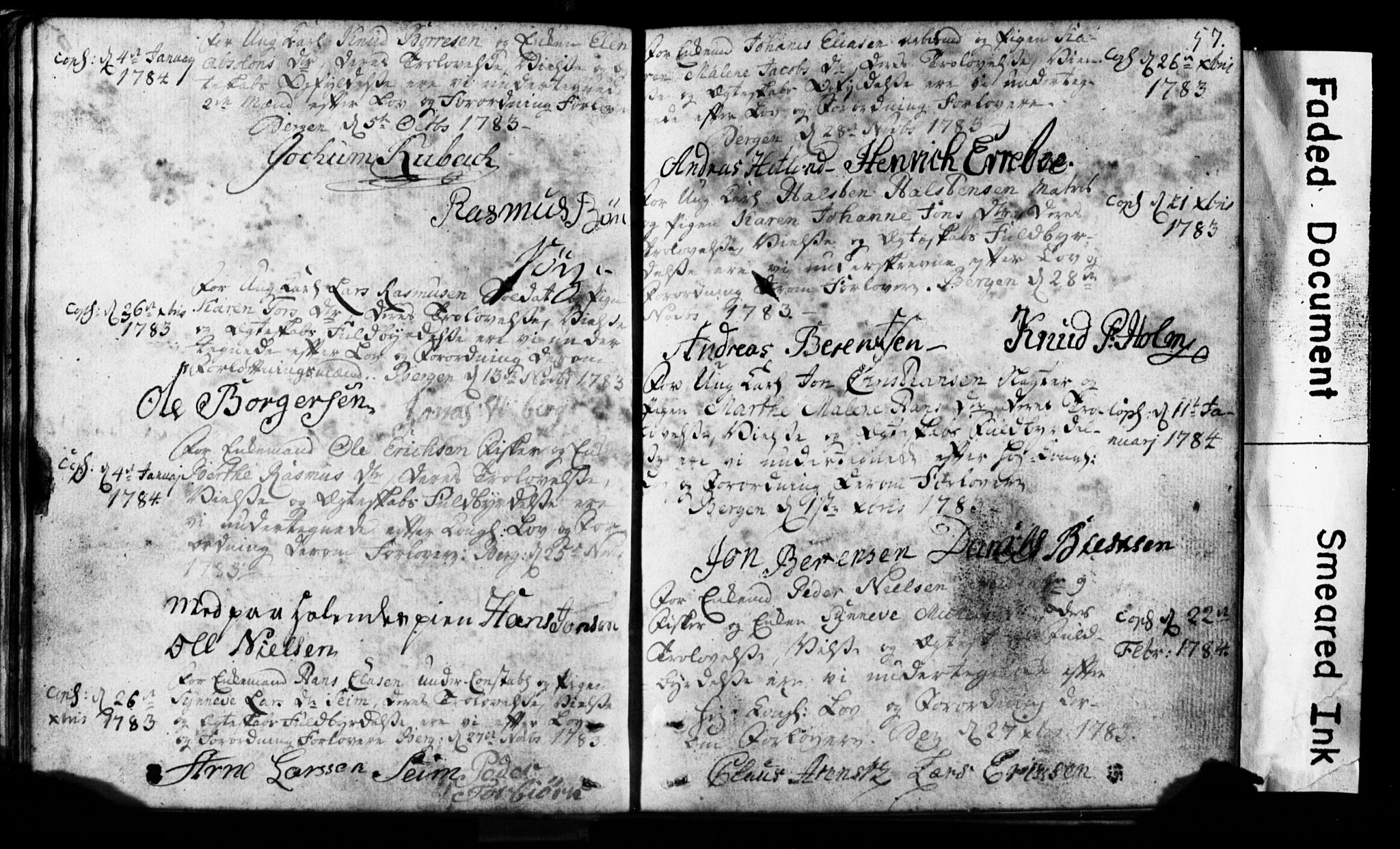 Korskirken sokneprestembete, SAB/A-76101: Forlovererklæringer nr. II.5.1, 1776-1816, s. 57