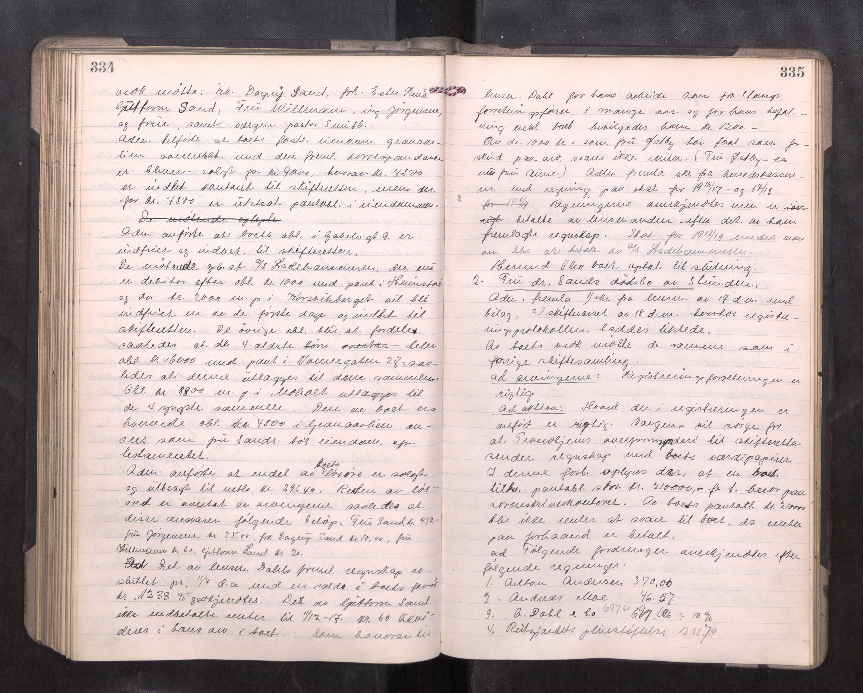 Strinda og Selbu sorenskriveri, AV/SAT-A-0015/3/3B/L0012: Skifteforhandlingsprot. 12, 1915-1919, s. 334-335