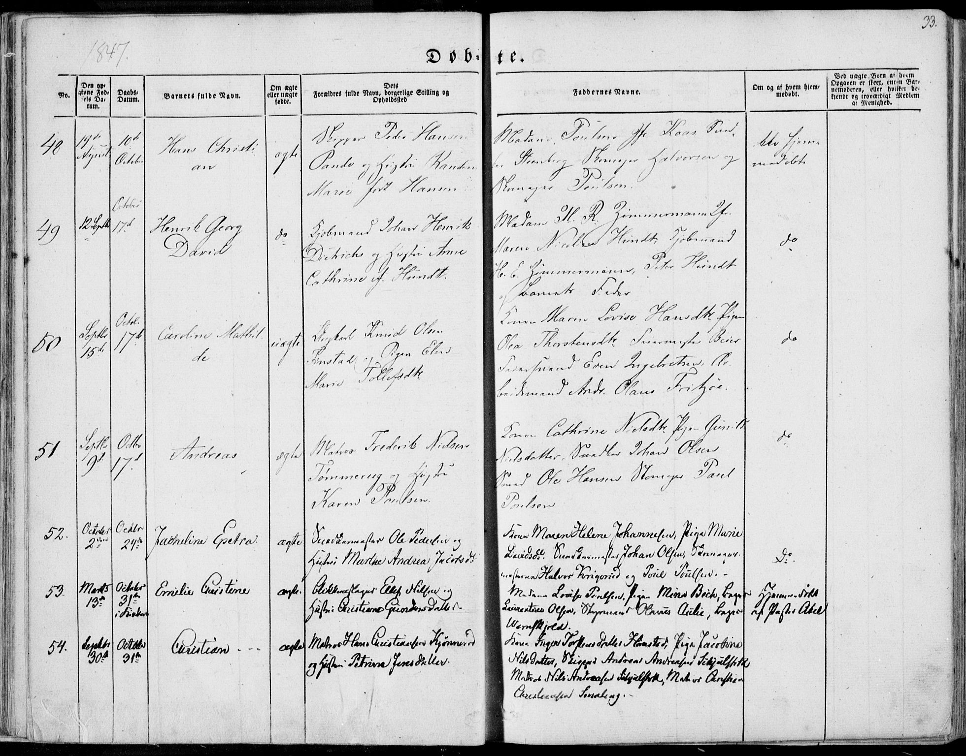 Tønsberg kirkebøker, AV/SAKO-A-330/F/Fa/L0007: Ministerialbok nr. I 7, 1845-1854, s. 33