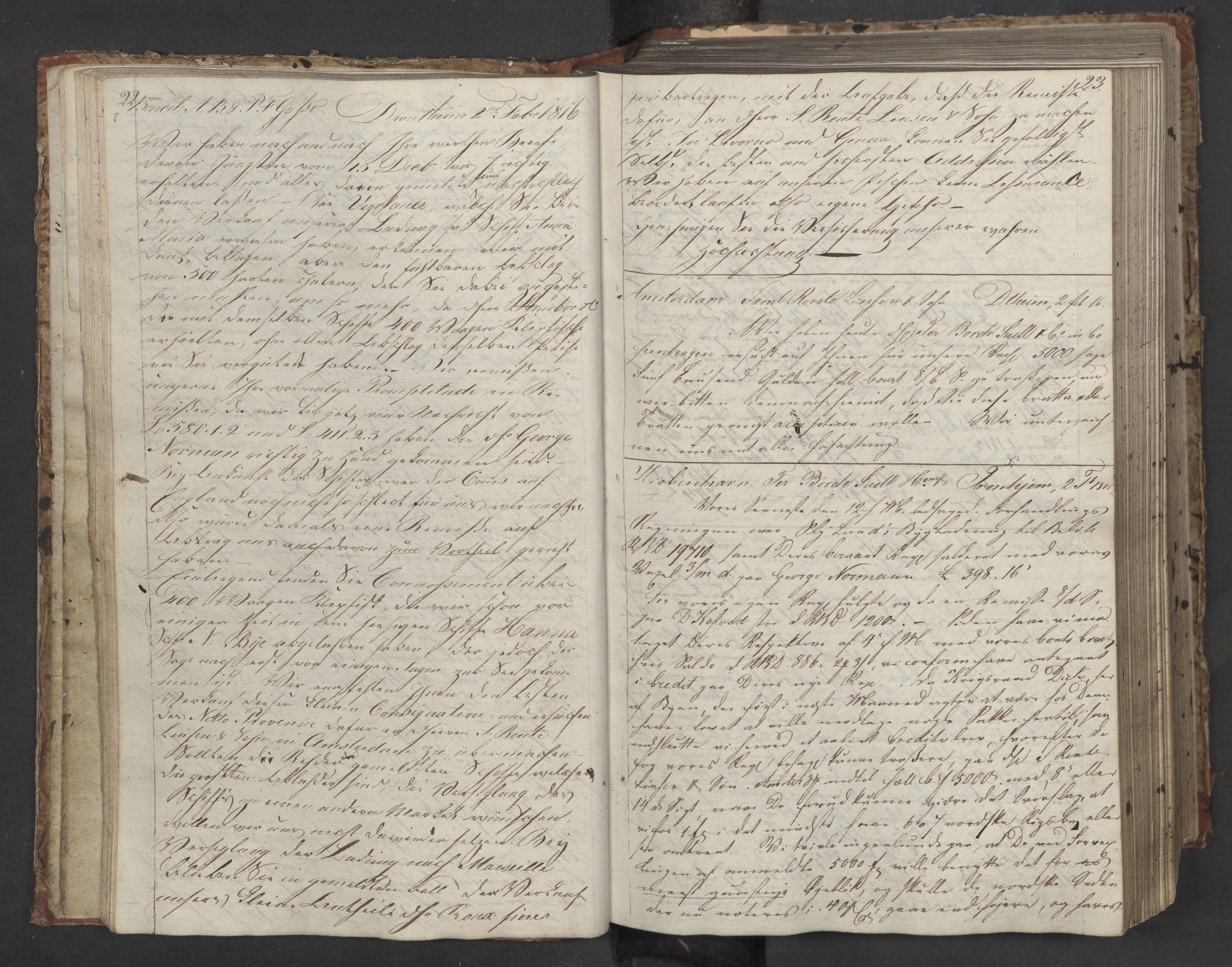Hoë, Herman & Co, AV/SAT-PA-0280/11/L0013: Kopibok, utenriks, 1815-1821, s. 22-23