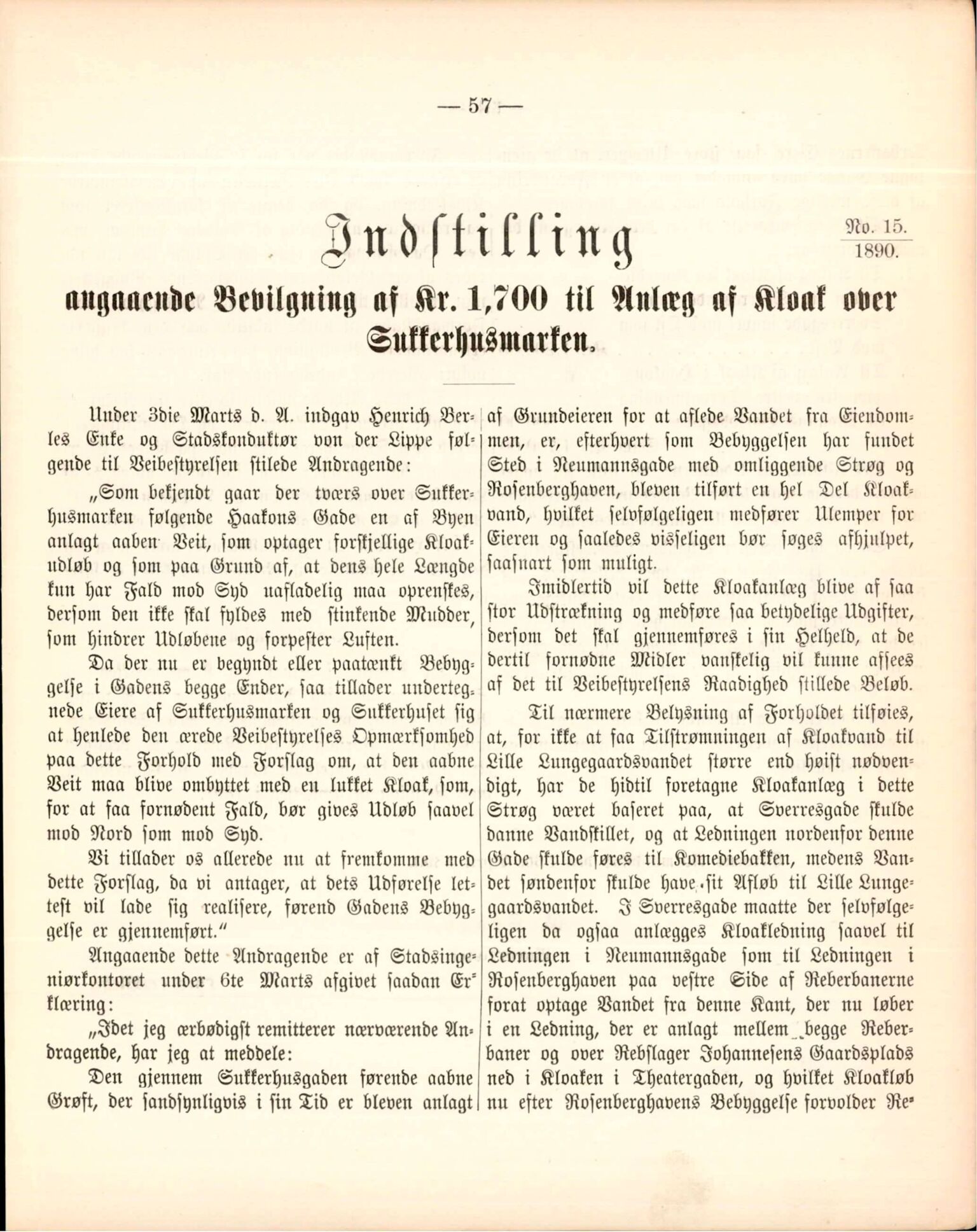 Bergen kommune. Formannskapet, BBA/A-0003/Ad/L0045: Bergens Kommuneforhandlinger, 1890