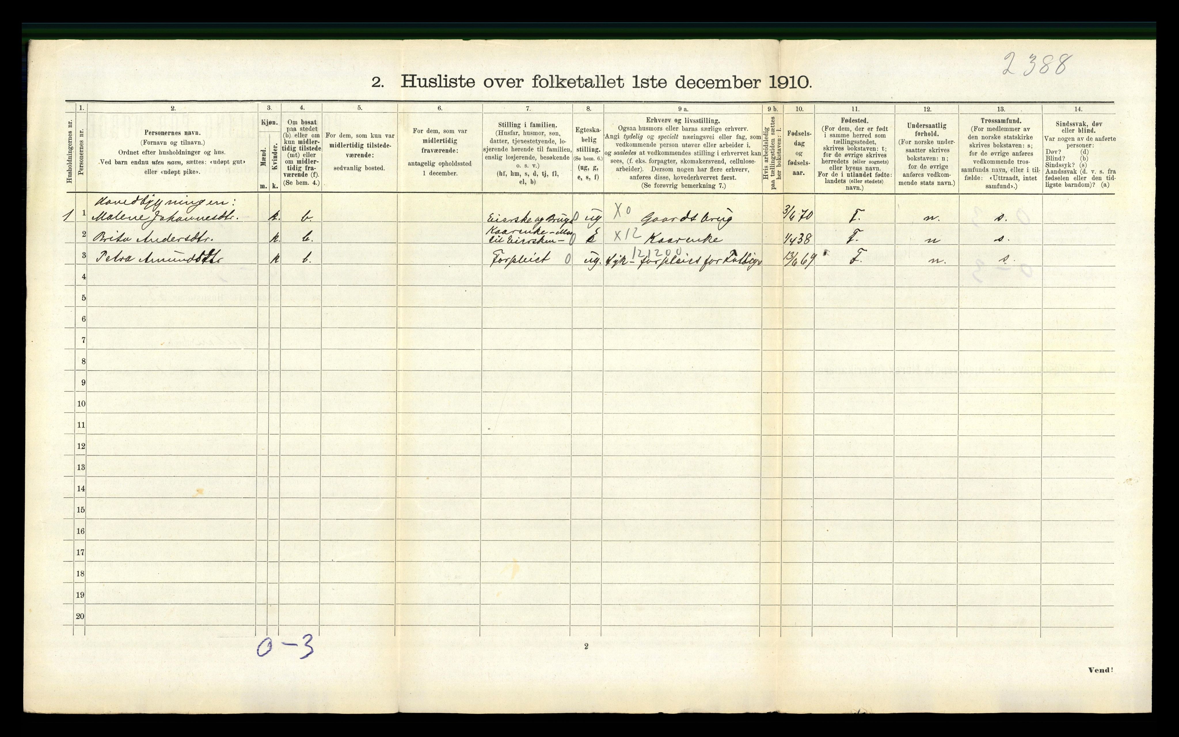 RA, Folketelling 1910 for 1411 Gulen herred, 1910, s. 325