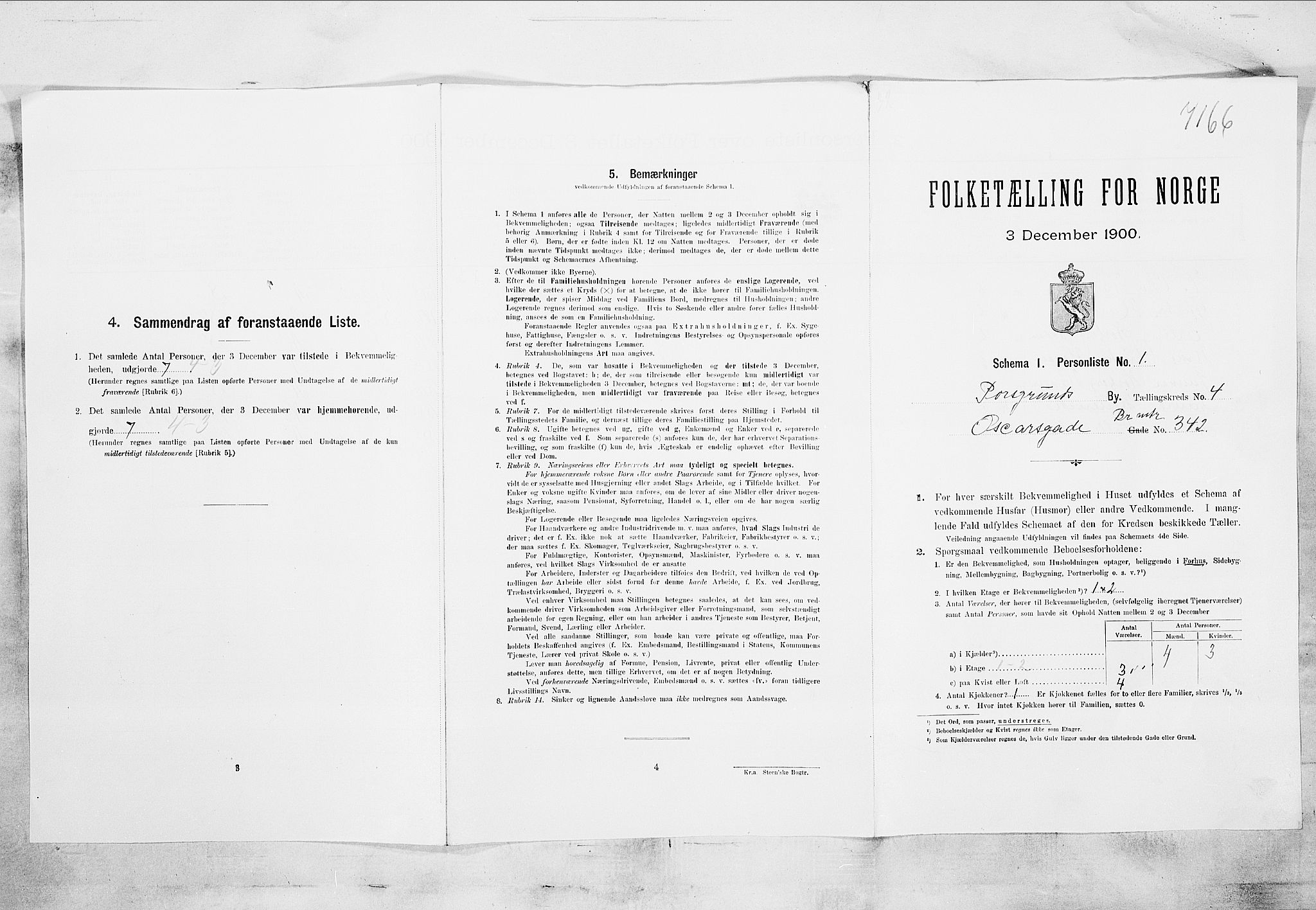 SAKO, Folketelling 1900 for 0805 Porsgrunn kjøpstad, 1900, s. 3419