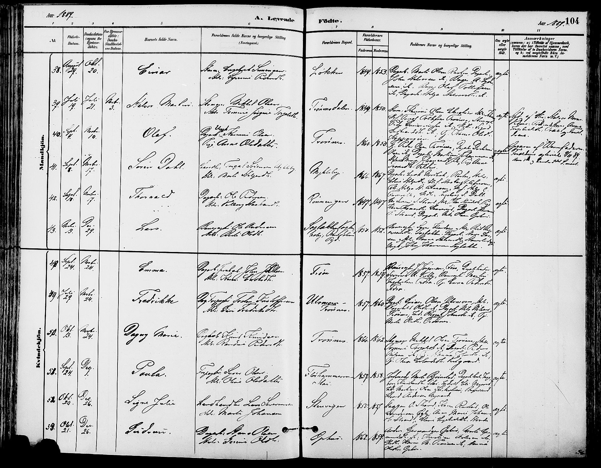 Stor-Elvdal prestekontor, AV/SAH-PREST-052/H/Ha/Haa/L0002: Ministerialbok nr. 2, 1882-1907, s. 104