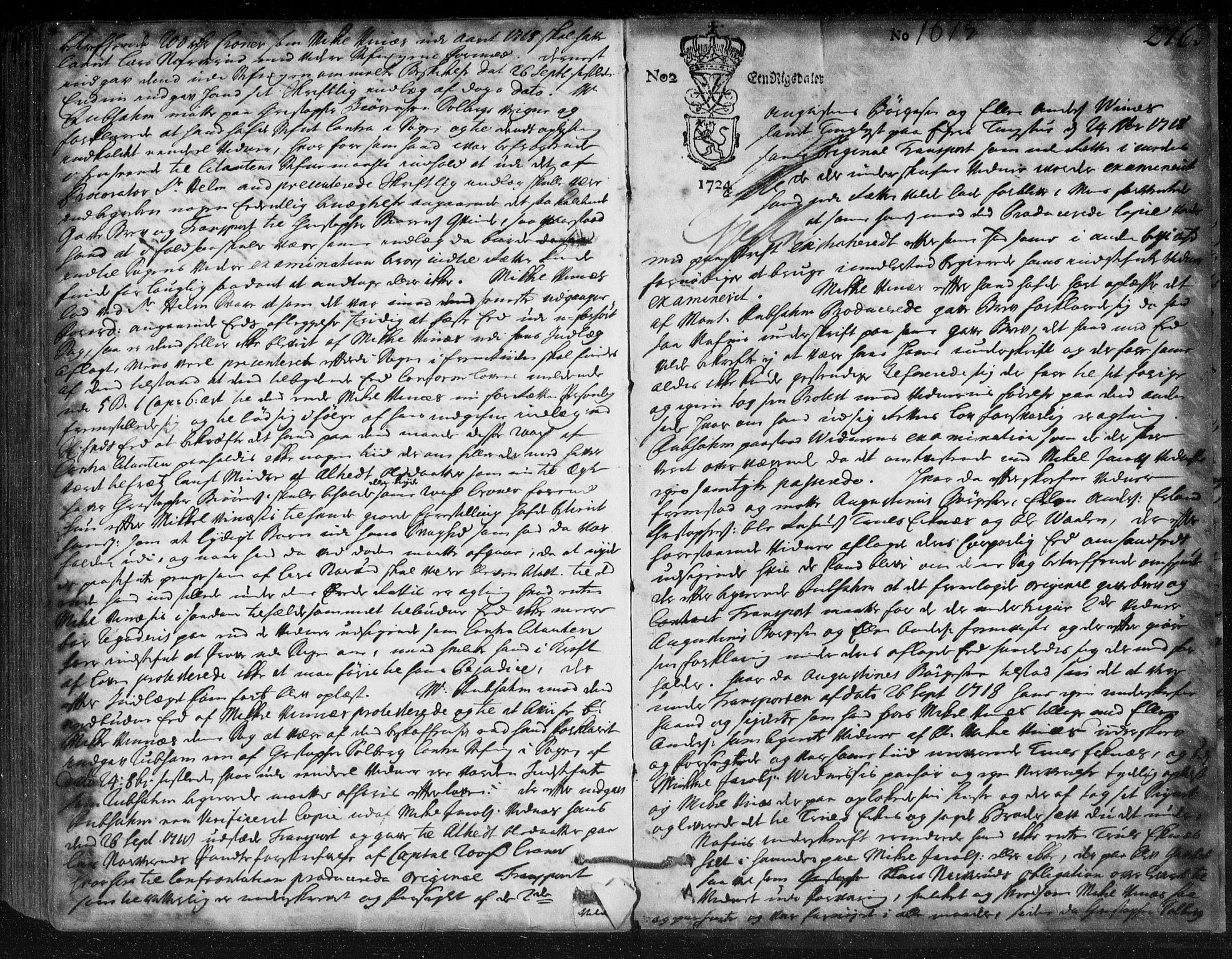 Eiker, Modum og Sigdal sorenskriveri, SAKO/A-123/F/Fa/Faa/L0065: Tingbok, 1724-1725, s. 276