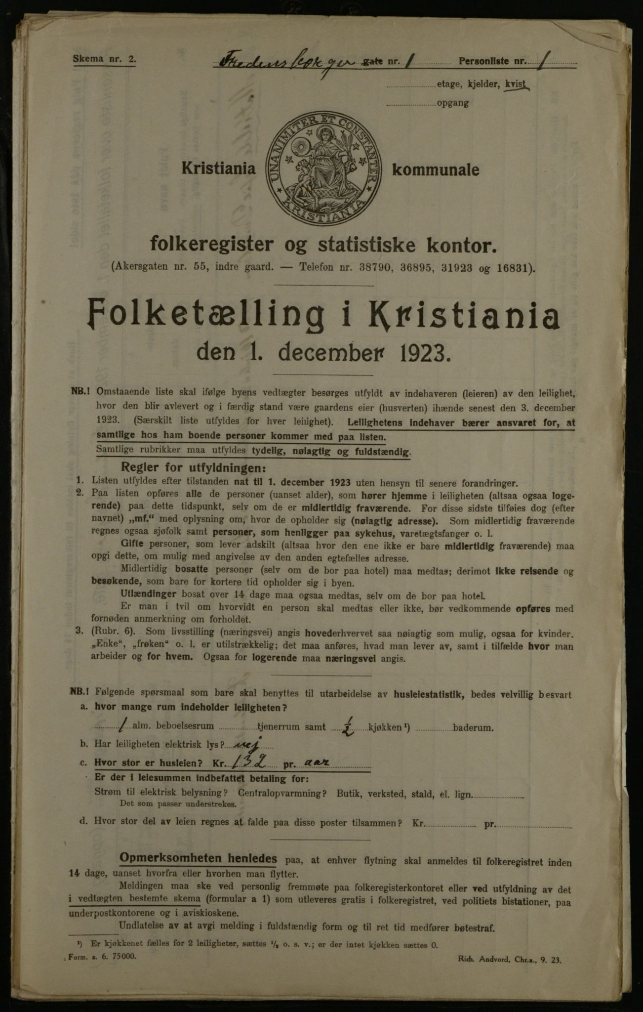 OBA, Kommunal folketelling 1.12.1923 for Kristiania, 1923, s. 28600