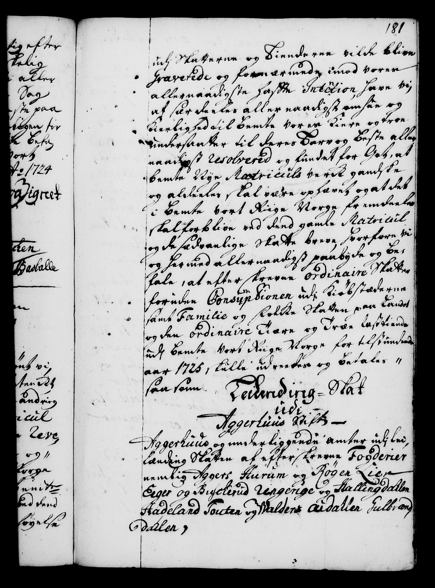 Rentekammeret, Kammerkanselliet, RA/EA-3111/G/Gg/Gga/L0002: Norsk ekspedisjonsprotokoll med register (merket RK 53.2), 1723-1727, s. 181