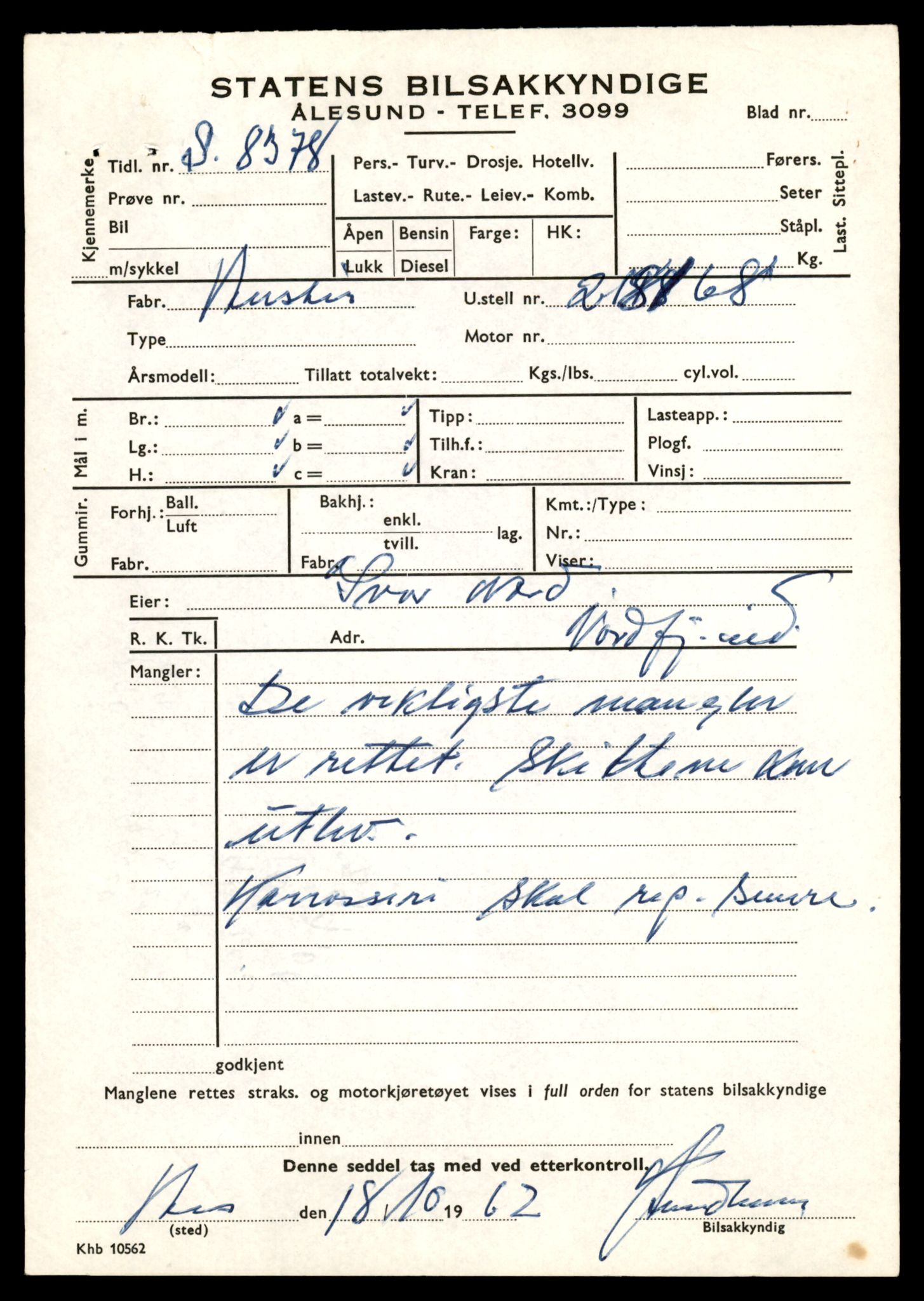 Møre og Romsdal vegkontor - Ålesund trafikkstasjon, AV/SAT-A-4099/F/Fe/L0036: Registreringskort for kjøretøy T 12831 - T 13030, 1927-1998, s. 1527
