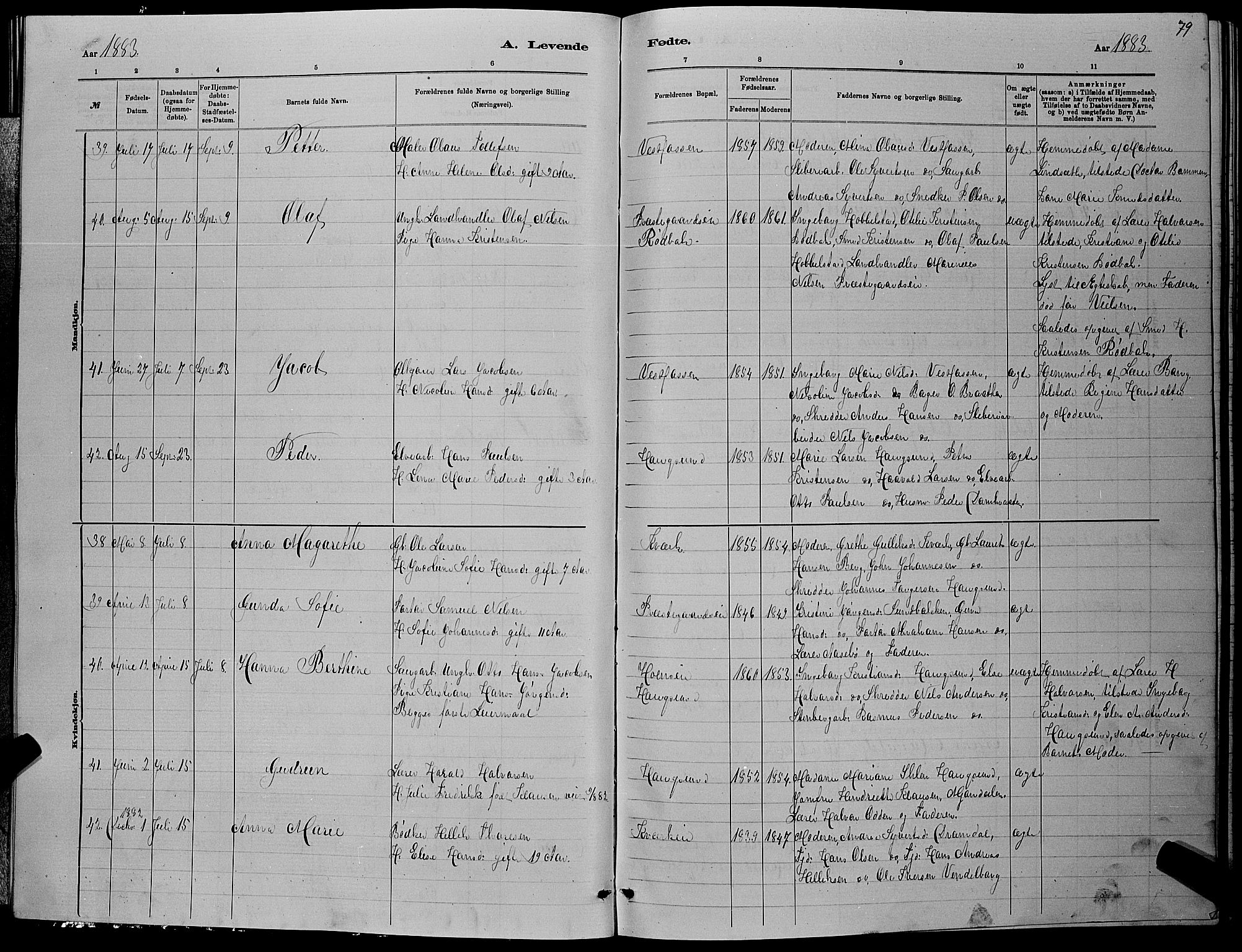 Eiker kirkebøker, AV/SAKO-A-4/G/Ga/L0005: Klokkerbok nr. I 5, 1878-1887, s. 79