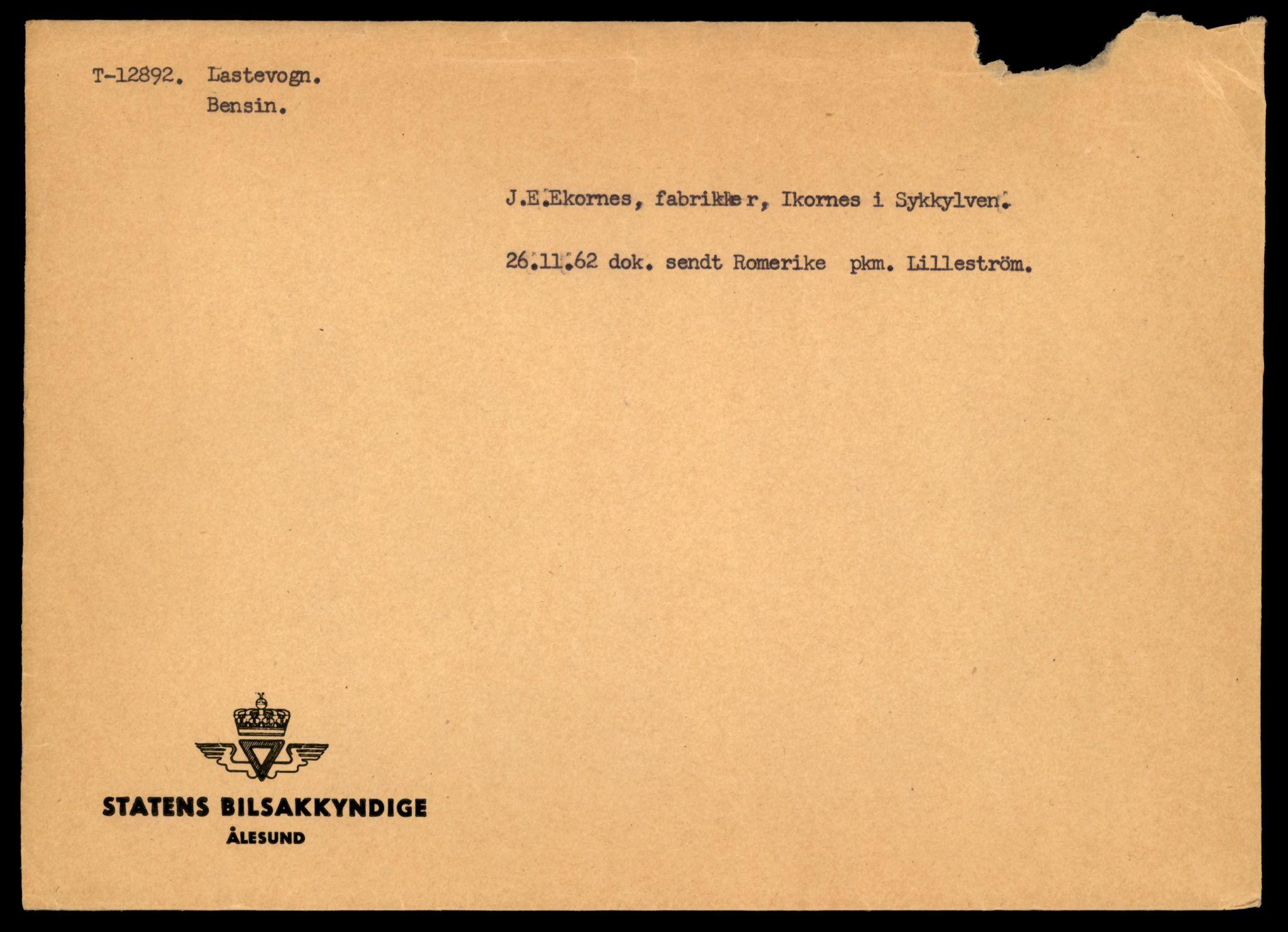 Møre og Romsdal vegkontor - Ålesund trafikkstasjon, AV/SAT-A-4099/F/Fe/L0036: Registreringskort for kjøretøy T 12831 - T 13030, 1927-1998, s. 1049