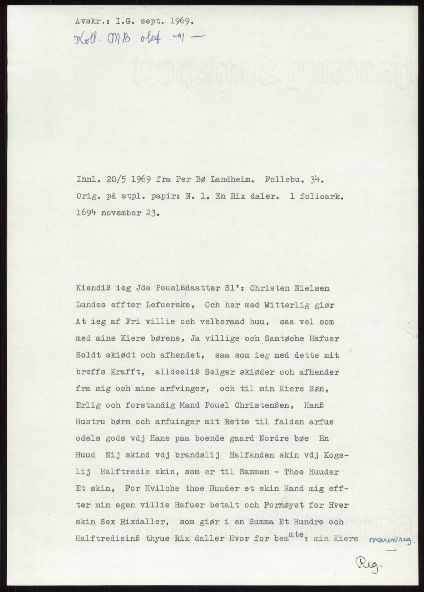 Samlinger til kildeutgivelse, Diplomavskriftsamlingen, AV/RA-EA-4053/H/Ha, s. 3191