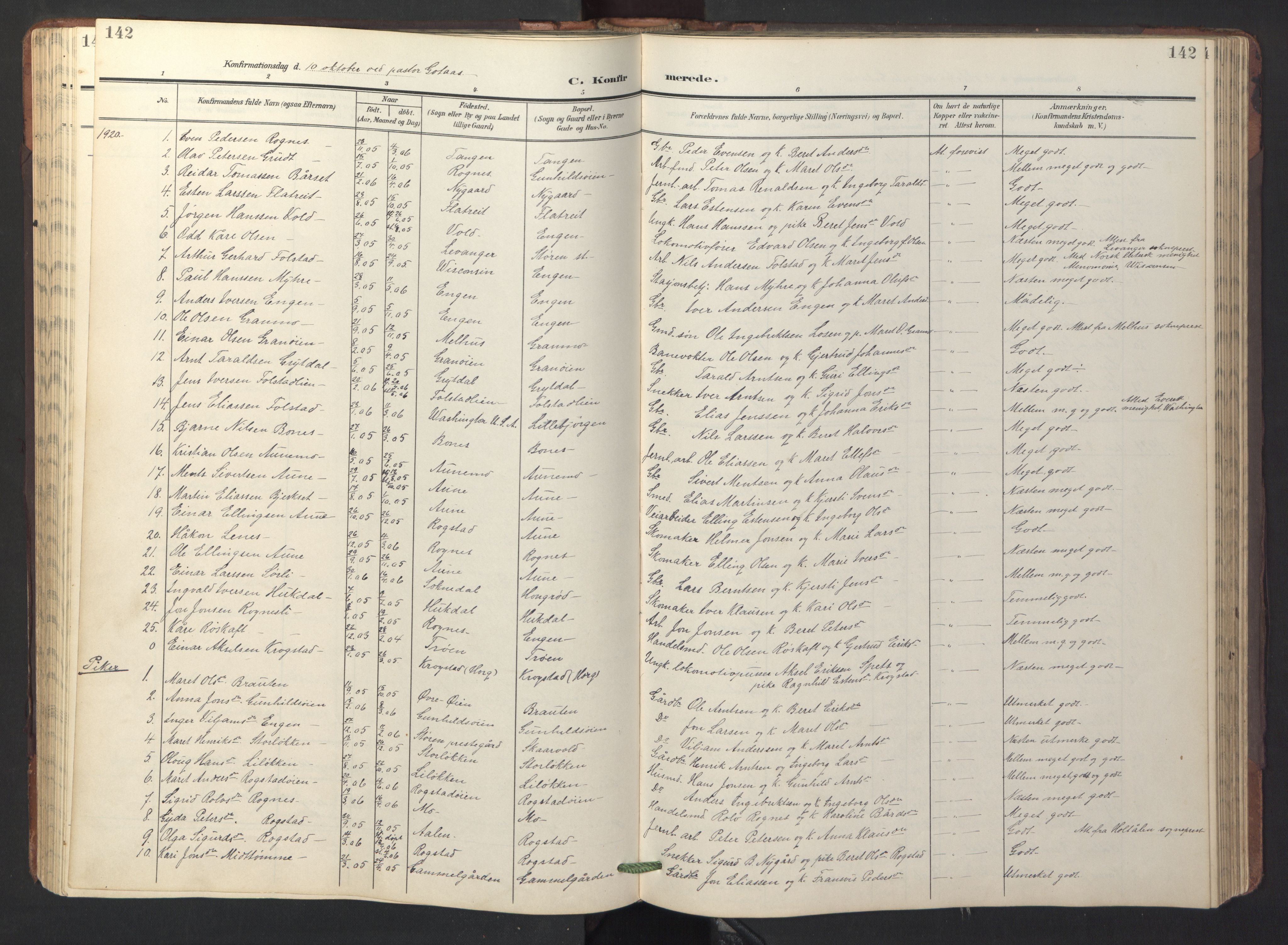 Ministerialprotokoller, klokkerbøker og fødselsregistre - Sør-Trøndelag, AV/SAT-A-1456/687/L1019: Klokkerbok nr. 687C03, 1904-1931, s. 142