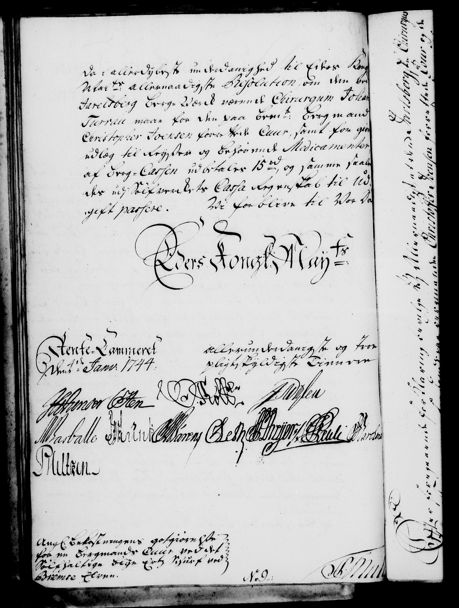 Rentekammeret, Kammerkanselliet, RA/EA-3111/G/Gf/Gfa/L0027: Norsk relasjons- og resolusjonsprotokoll (merket RK 52.27), 1744, s. 53