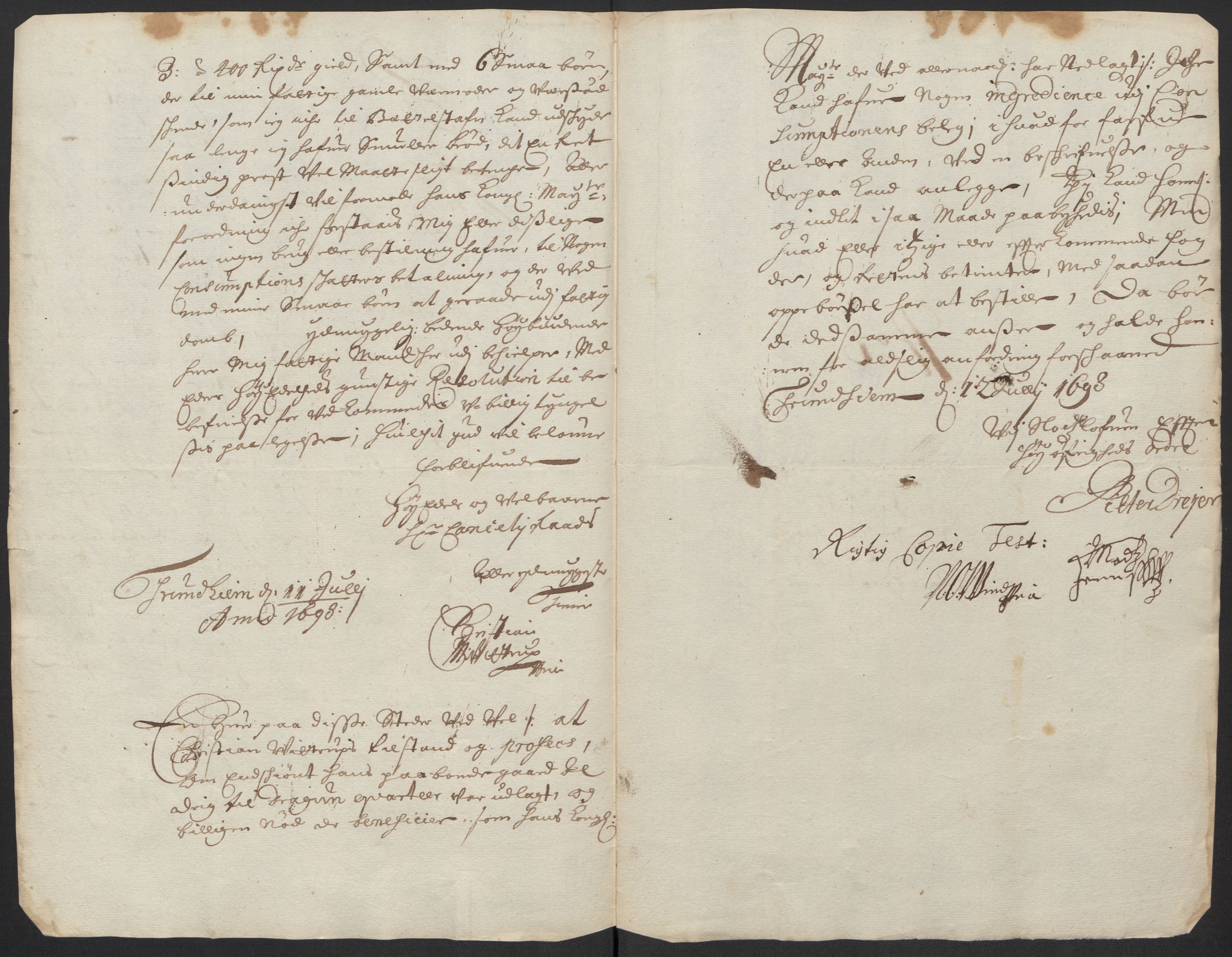 Rentekammeret inntil 1814, Reviderte regnskaper, Fogderegnskap, AV/RA-EA-4092/R63/L4310: Fogderegnskap Inderøy, 1698-1699, s. 171