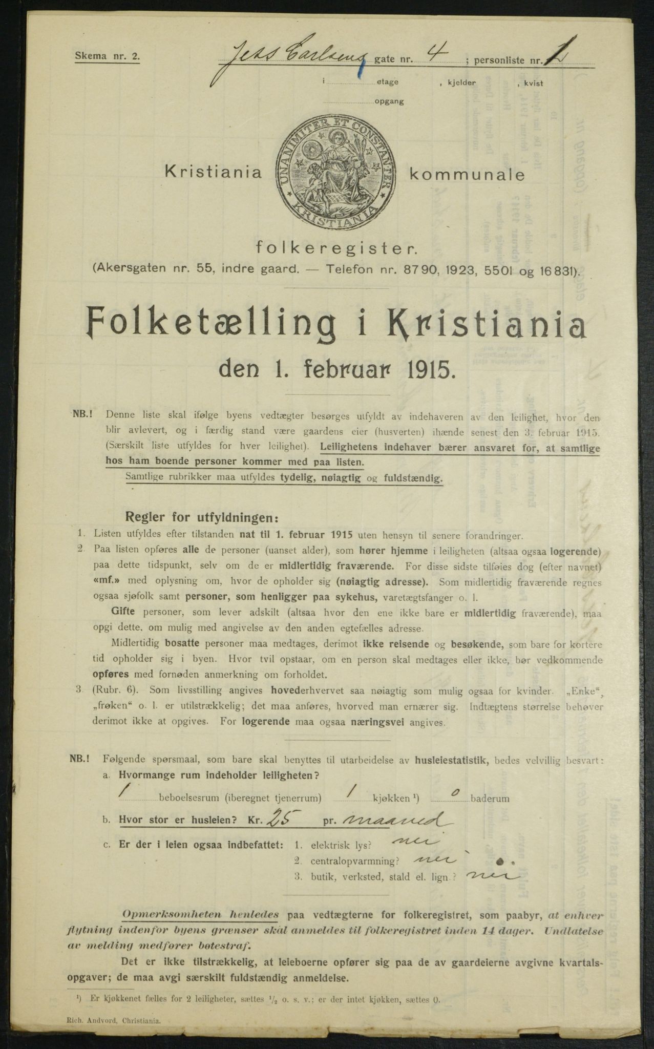 OBA, Kommunal folketelling 1.2.1915 for Kristiania, 1915, s. 46544