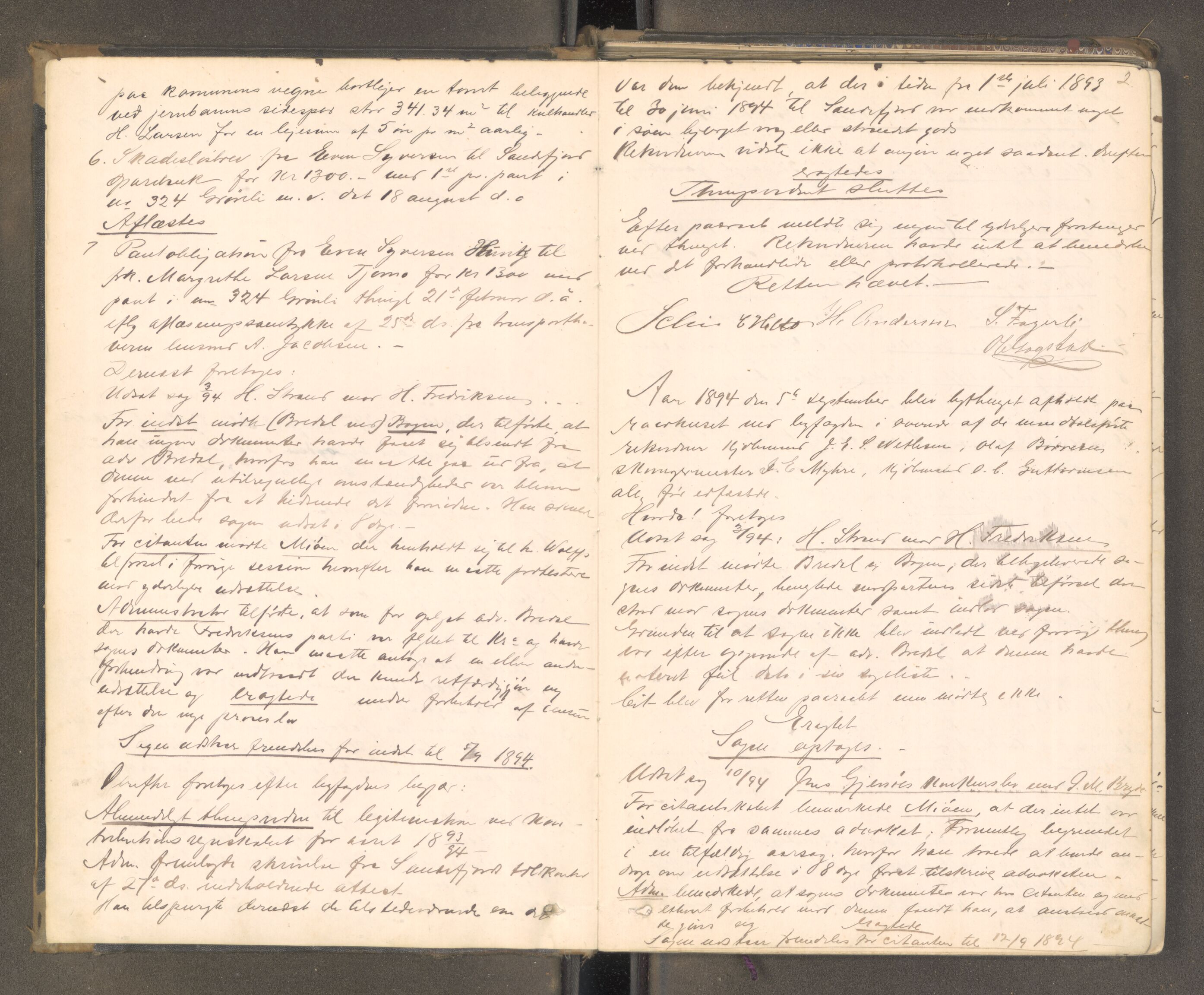 Sandefjord byfogd - 1, AV/SAKO-A-122/F/Fa/L0003: Tingbok, 1894-1899, s. 1b-2a