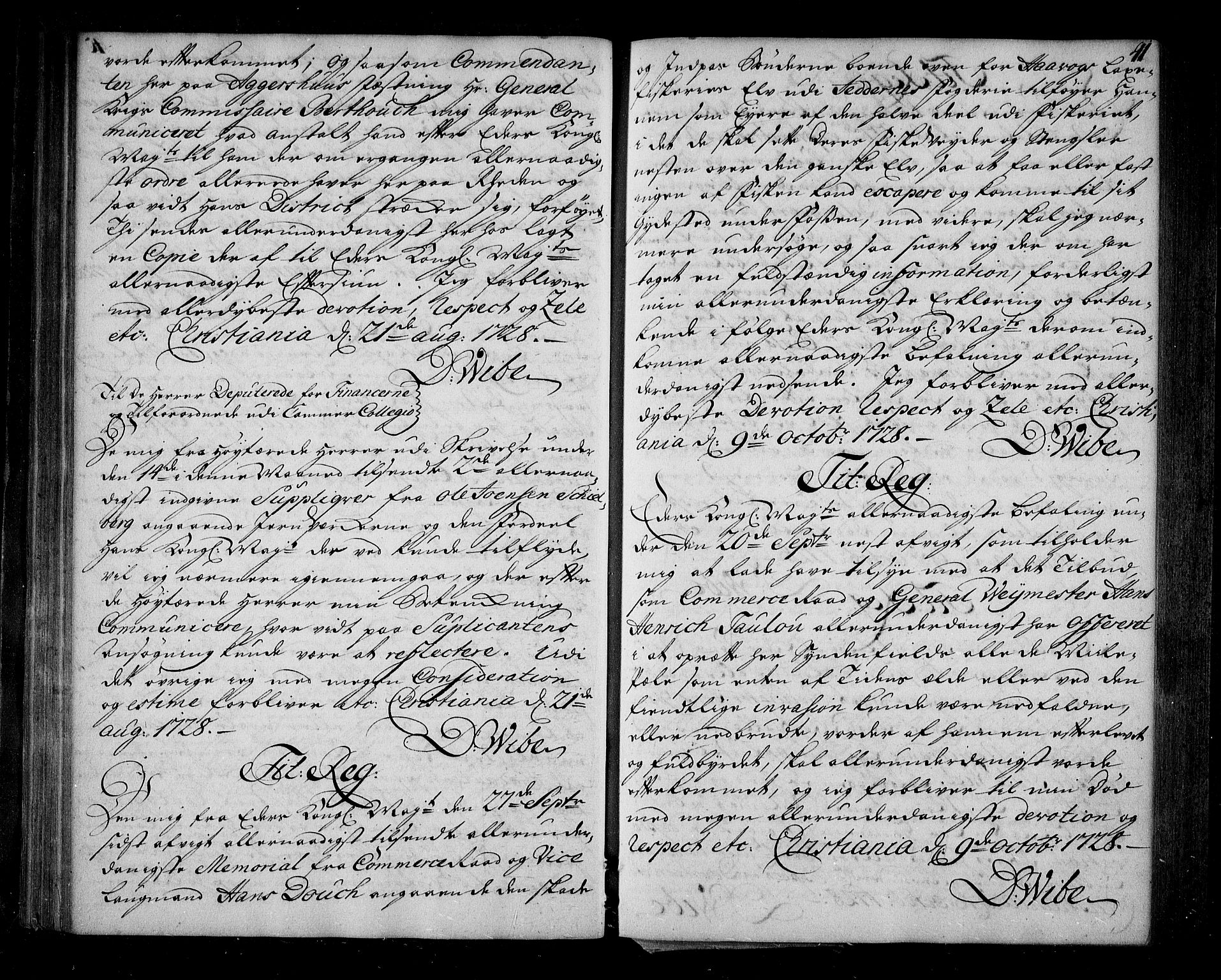 Stattholderembetet 1572-1771, AV/RA-EA-2870/Be/L0002: Relasjons- og korrespondanseprotokoll, 1726-1731, s. 40b-41a