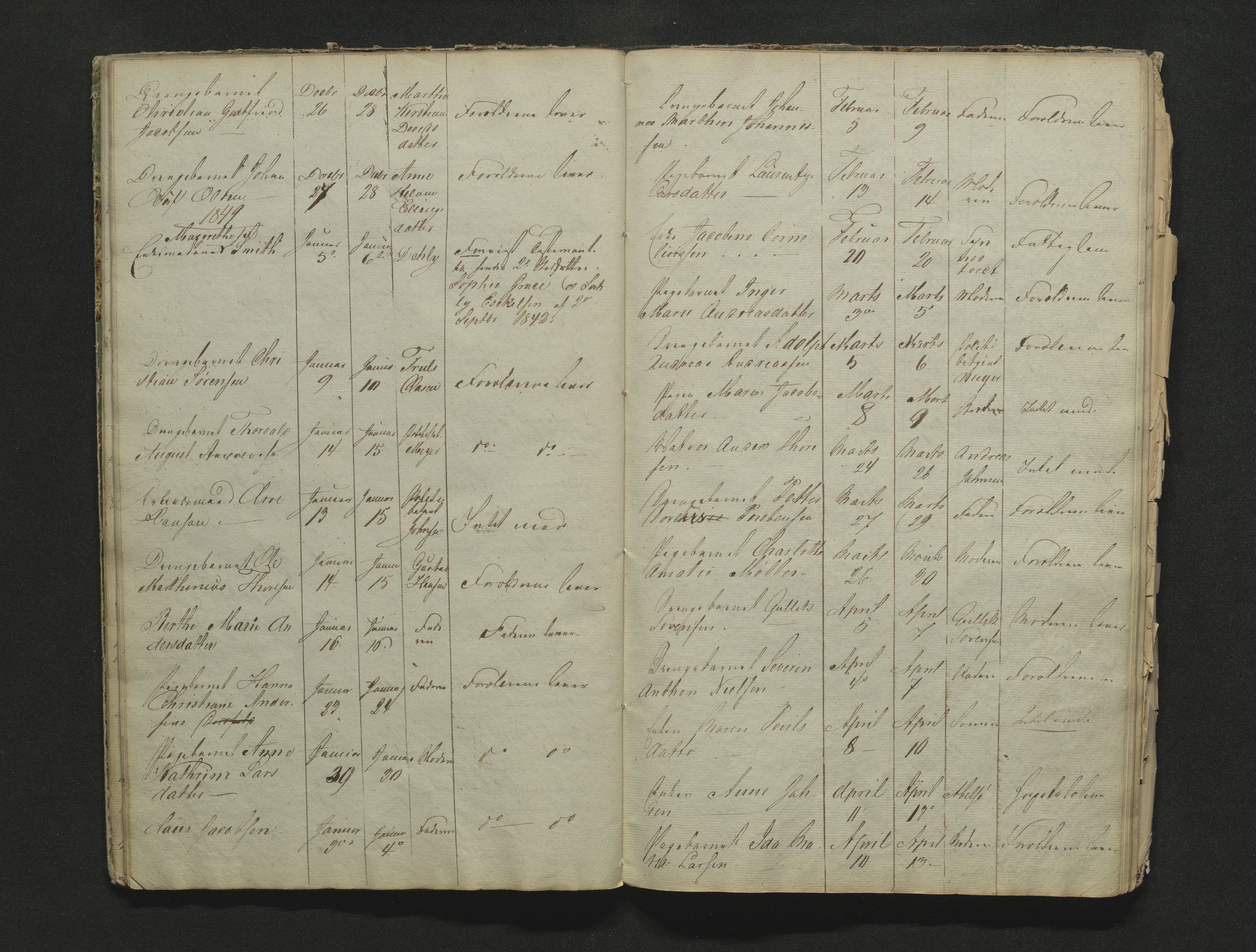 Larvik byfogd, AV/SAKO-A-218/H/Ha/Hab/L0001b: Dødsanmeldelsesprotokoll, 1838-1856